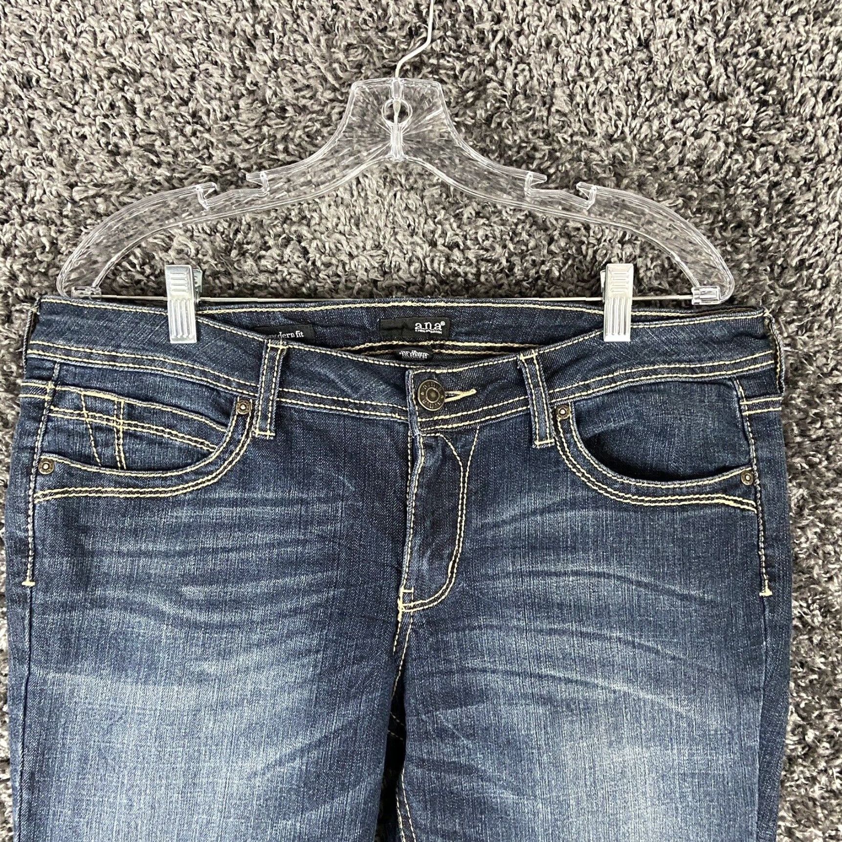 Vintage a.n.a Women's Blue Skinny Jeans 12 Size 34" / US 12 / IT 48 - 4 Thumbnail