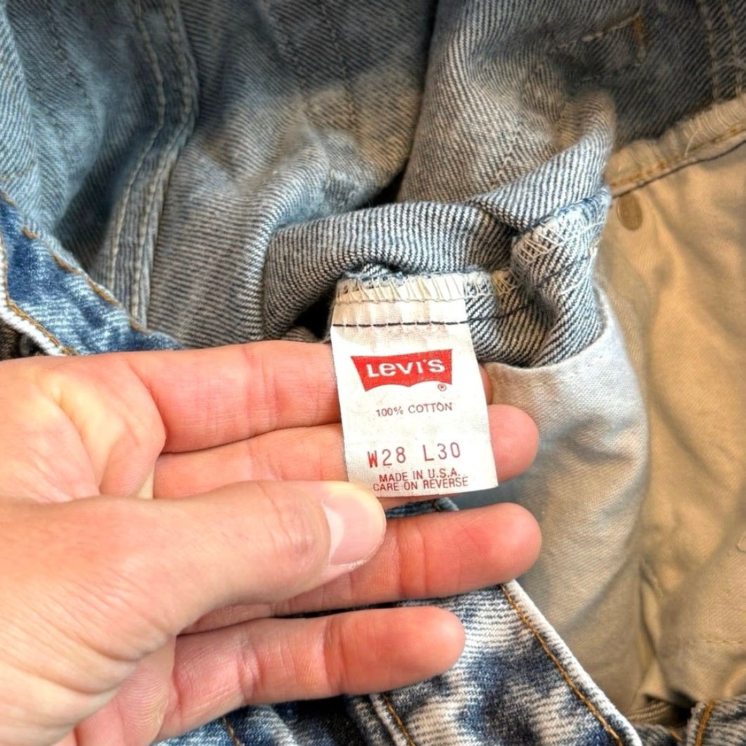 Levi's VINTAGE Levi’s 90s Acid Wash Denim Jeans 26x30 Made In USA 506-0209 Men Regular Straight Jeans Blue 80s 90s Size US 26 / EU 42 - 3 Thumbnail