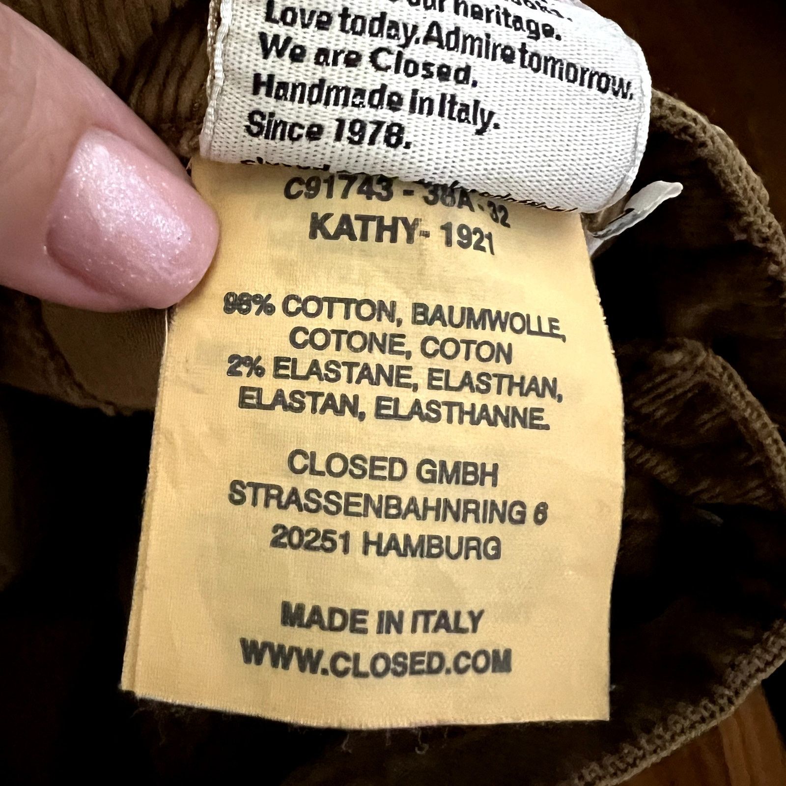 CLOSED Closed Kathy cord pants tobacco size 25 brown DR Size 25" / US 0 / IT 36 - 9 Thumbnail