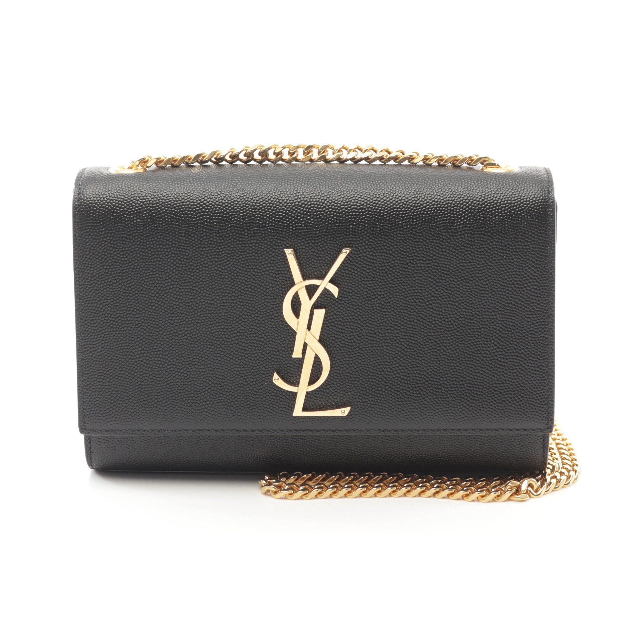YVES Saint Laurent Kate Small Chain Shoulder Bag Leather Black, Women's