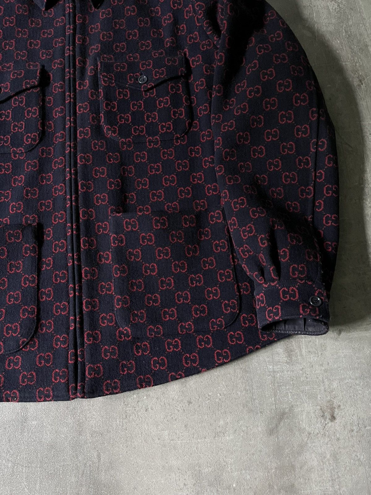 Gucci Gucci GG Jacquard shirt jacket wool Size US M / EU 48-50 / 2 - 3 Thumbnail