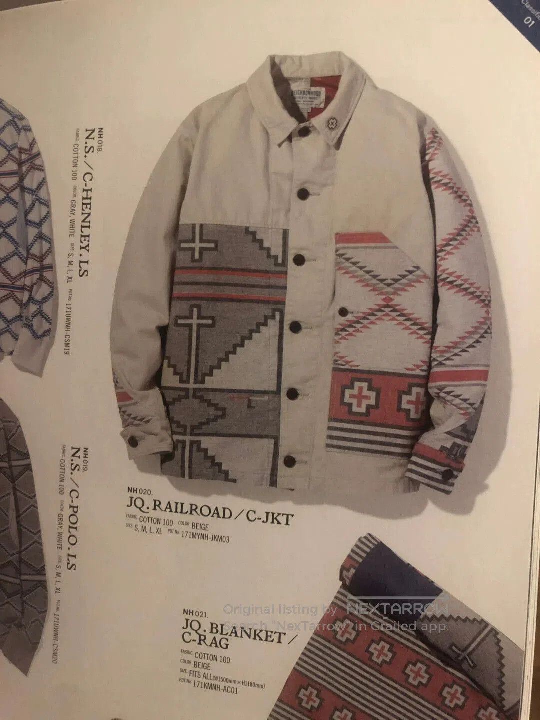 Neighborhood Multi Pattern Button-Up Light Jacket Size M. Size US M / EU 48-50 / 2 - 9 Thumbnail