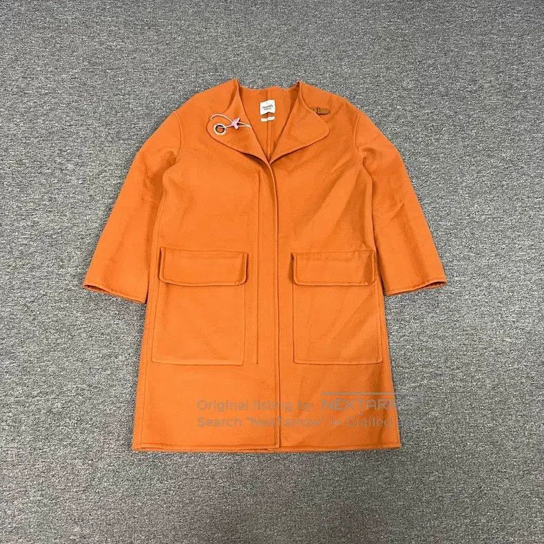 Hermes Hermes Leather Buckle Orange Cashmere Coat Size XS / US 0-2 / IT 36-38 - 1 Thumbnail
