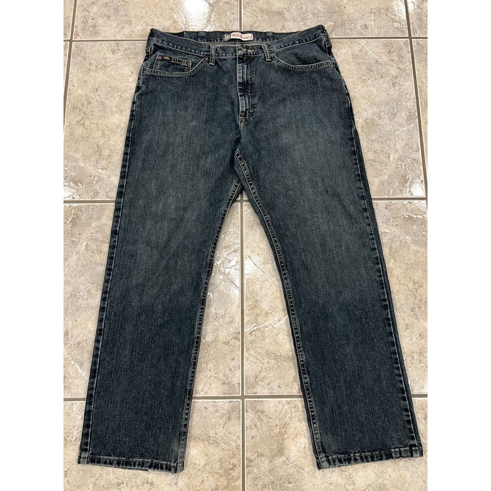 Lee Lee Jeans Regular 38X30 Denim Blue 100% Cotton Straight Leg Mens Size US 38 / EU 54 - 7 Thumbnail