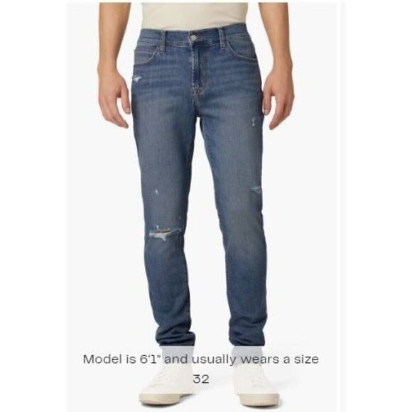 Hudson Hudson Mens Ace Med Wash Mid Rise Distressed Skinny Jeans Sz Size US 32 / EU 48 - 1 Thumbnail