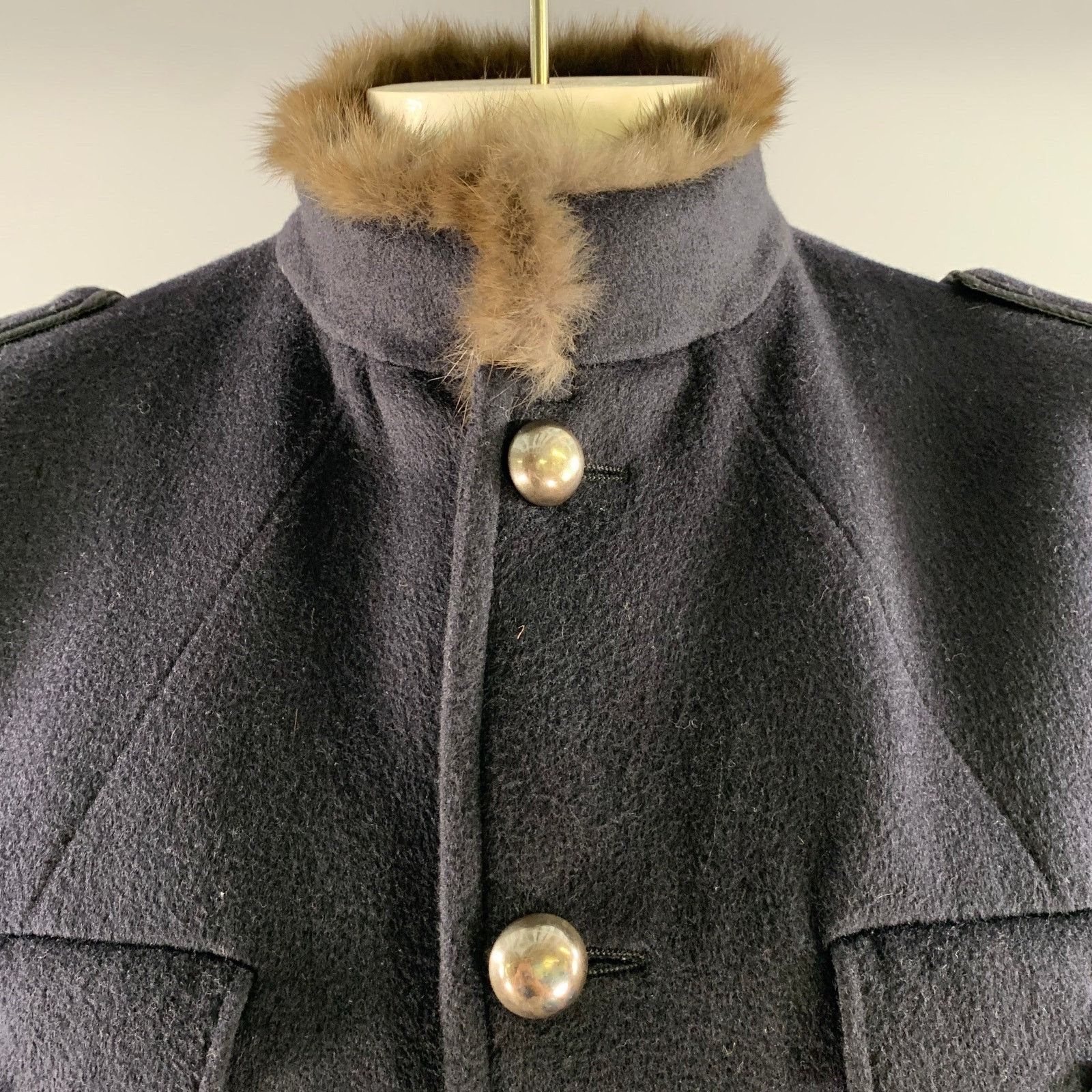 Marc Jacobs MARC JACOBS Size XXL Navy Cashmere Military Coat Size US XXL / EU 58 / 5 - 2 Thumbnail
