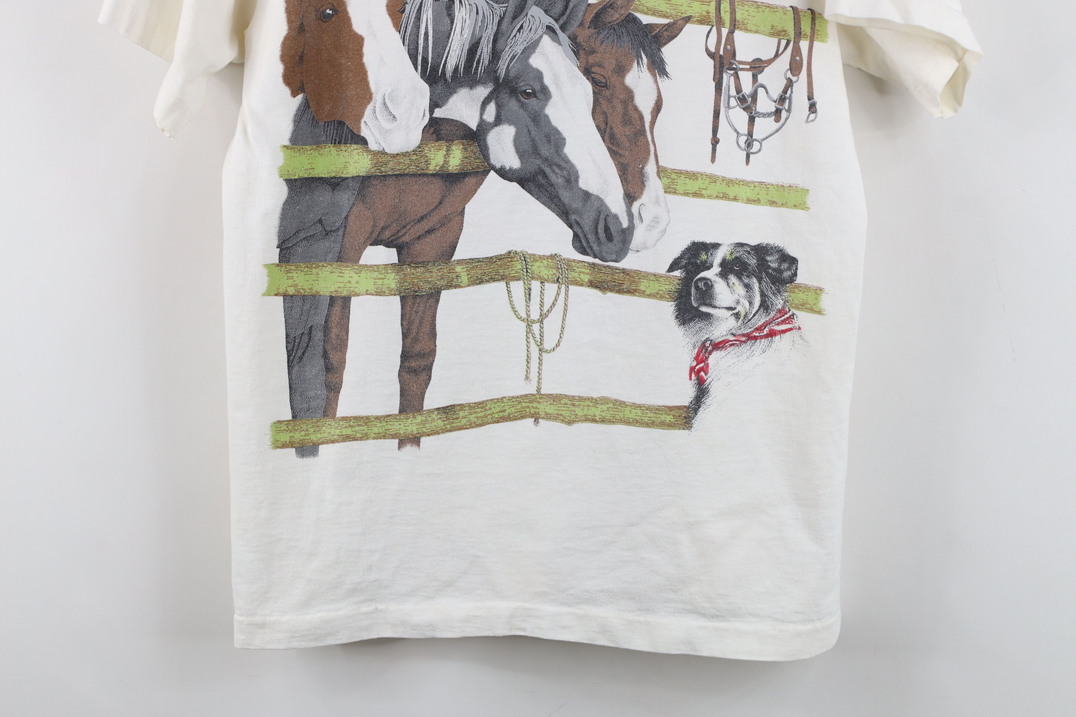 Vintage Vintage 90s Streetwear Horse Dog Short Sleeve T-Shirt USA Size M / US 6-8 / IT 42-44 - 3 Thumbnail