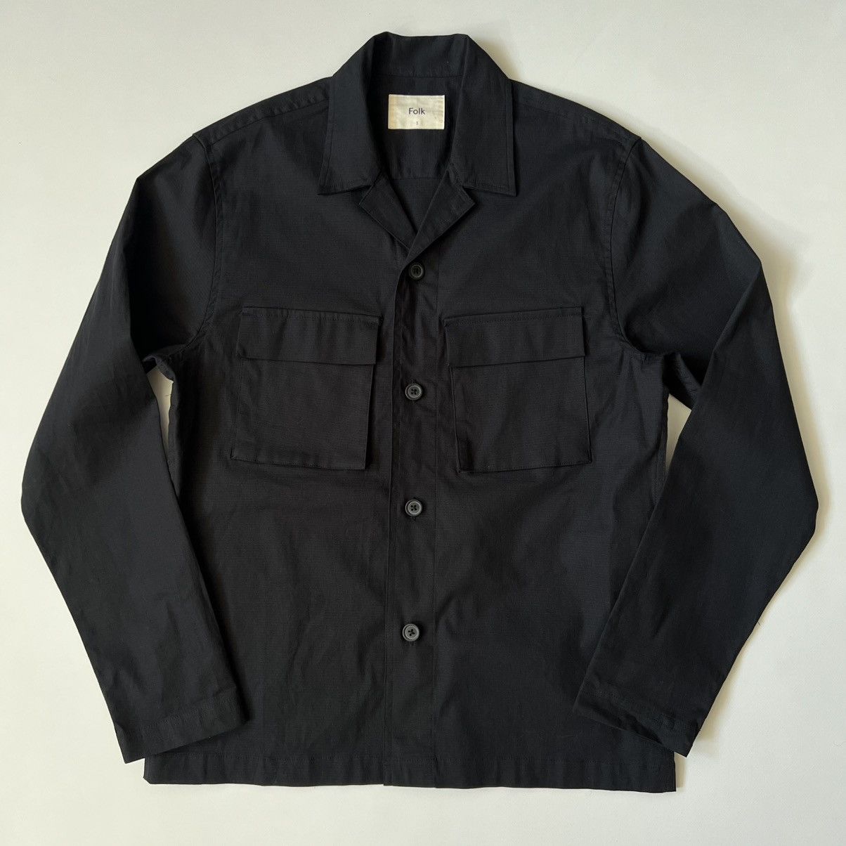 Folk military style black over shirt