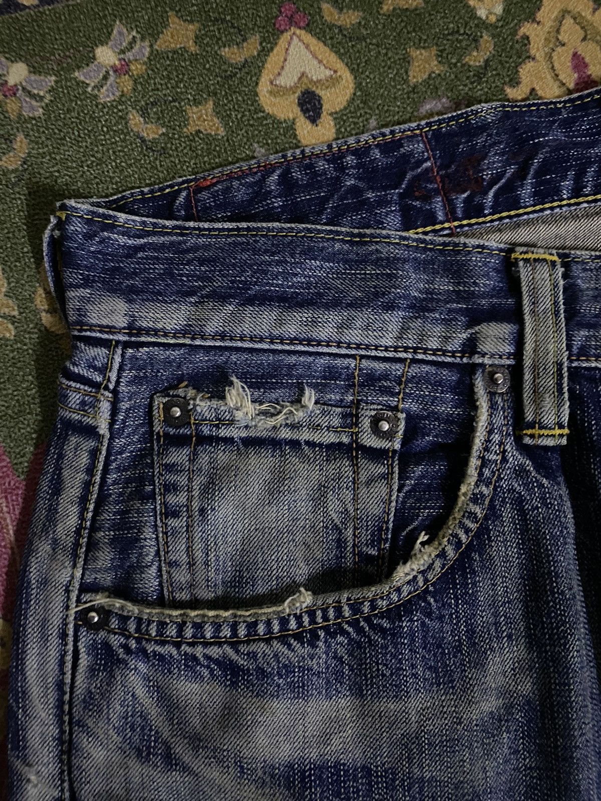 Edwin Vintage Edwin Distressed Denim Size US 33 - 7 Thumbnail