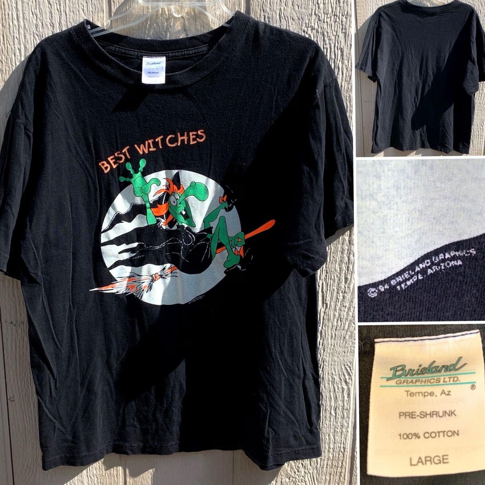Vintage VINTAGE Best Witches T-Shirt Glow In The Dark L Brieland Graphics 90s 1990s Black Mens Graphic Tee Halloween Size US L / EU 52-54 / 3 - 3 Thumbnail