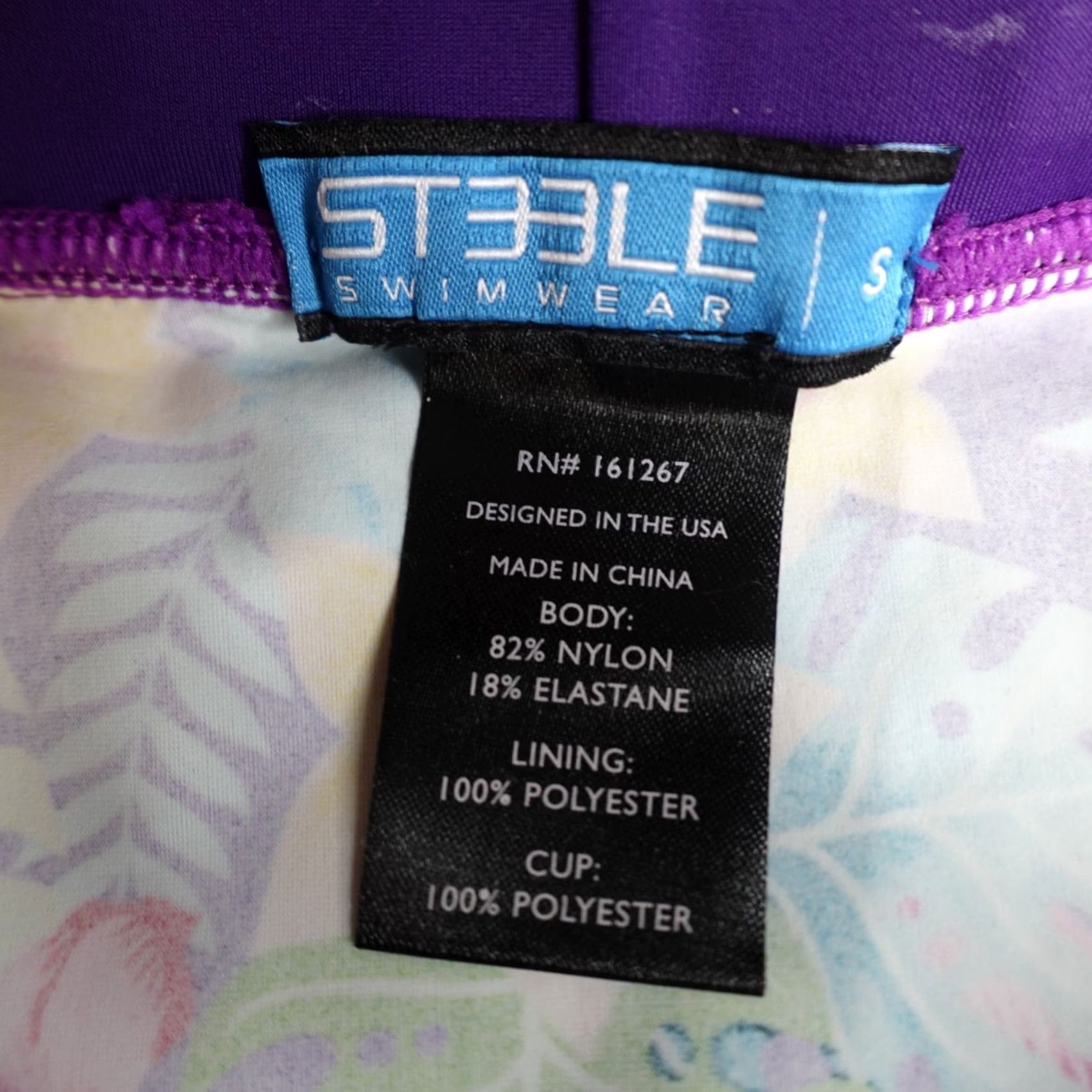 Swims ST33LE Men's Swim Brief Small Blue Purple Floral Drawstring Bottom Swimsuit MENS S BLUE Floral Strap Size US 29 - 5 Thumbnail