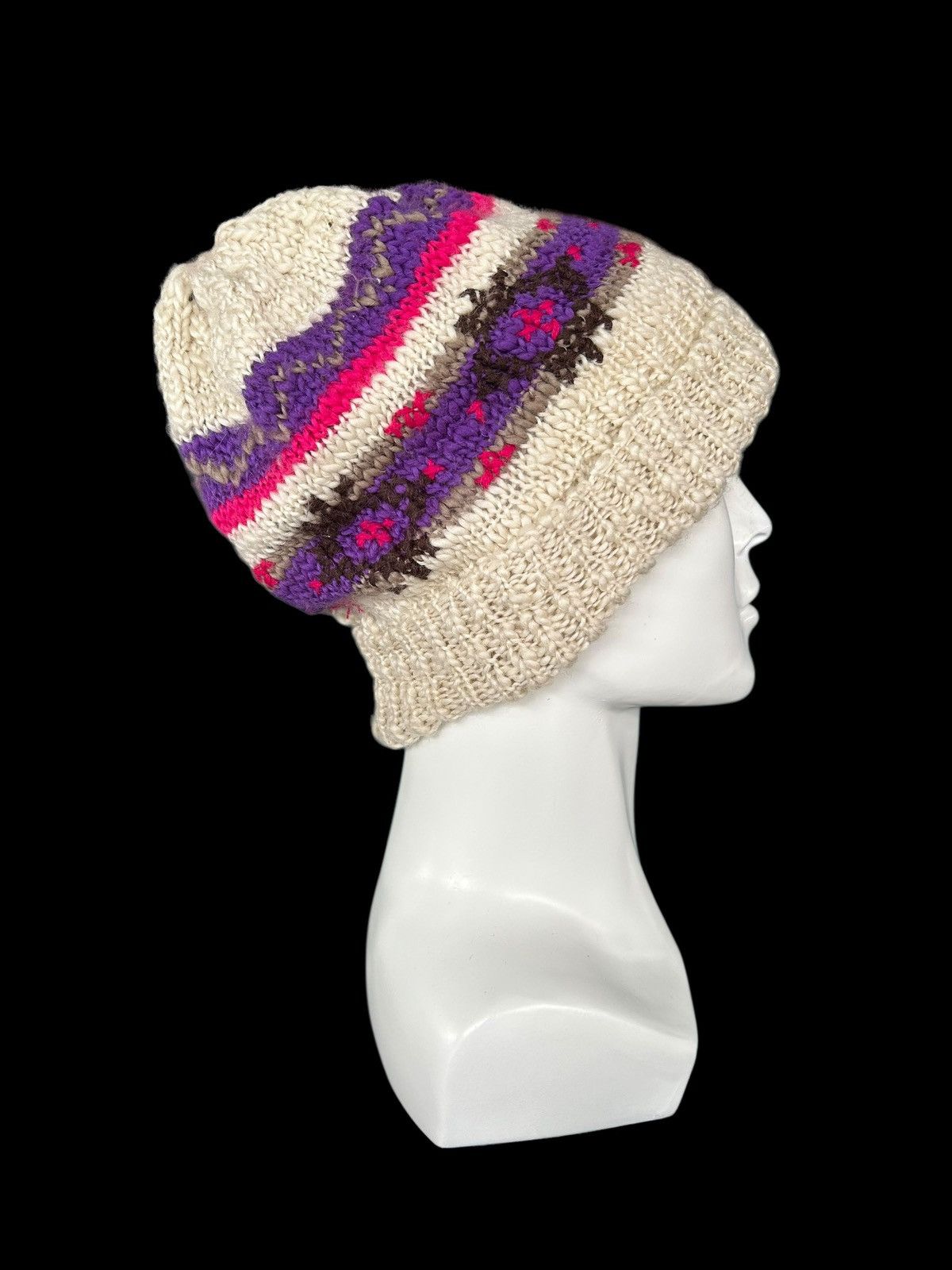 Japanese Brand × Kapital × Vintage Crochet Knitted handmade Beanie Hats Rare ☠️☠️ Size ONE SIZE - 3 Thumbnail
