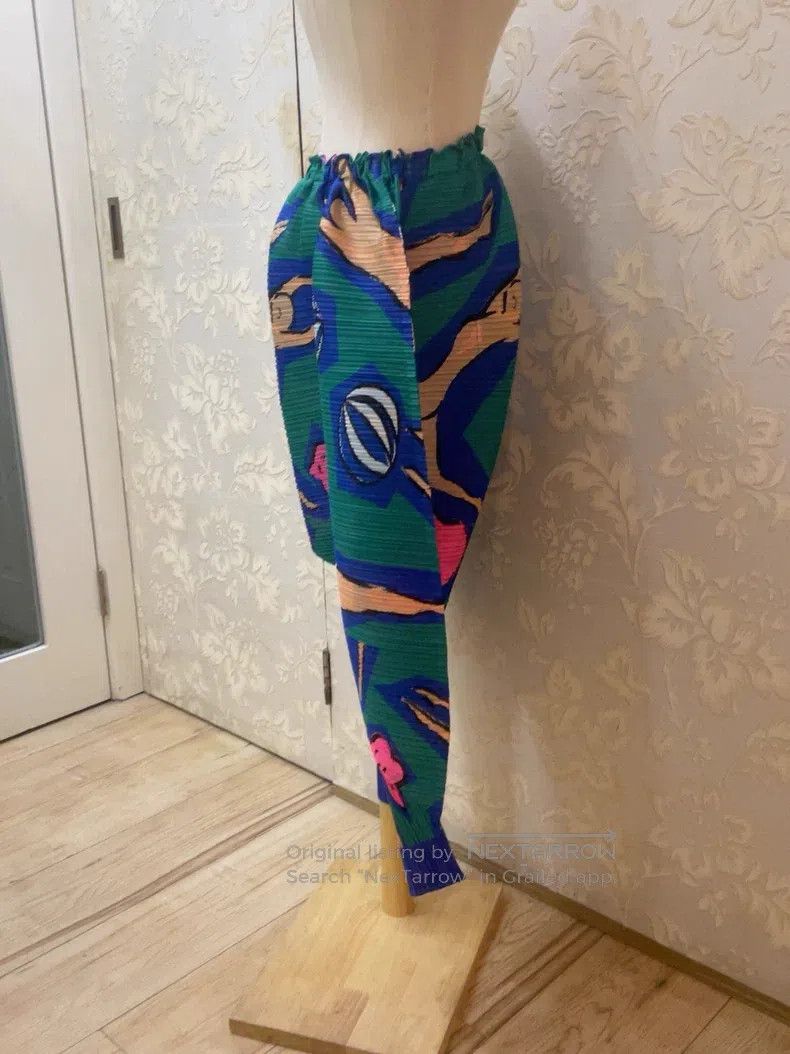 Issey Miyake Issey Miyake size:3 Horizontal Striped Chicken Leg Pants Size 23" - 1 Thumbnail