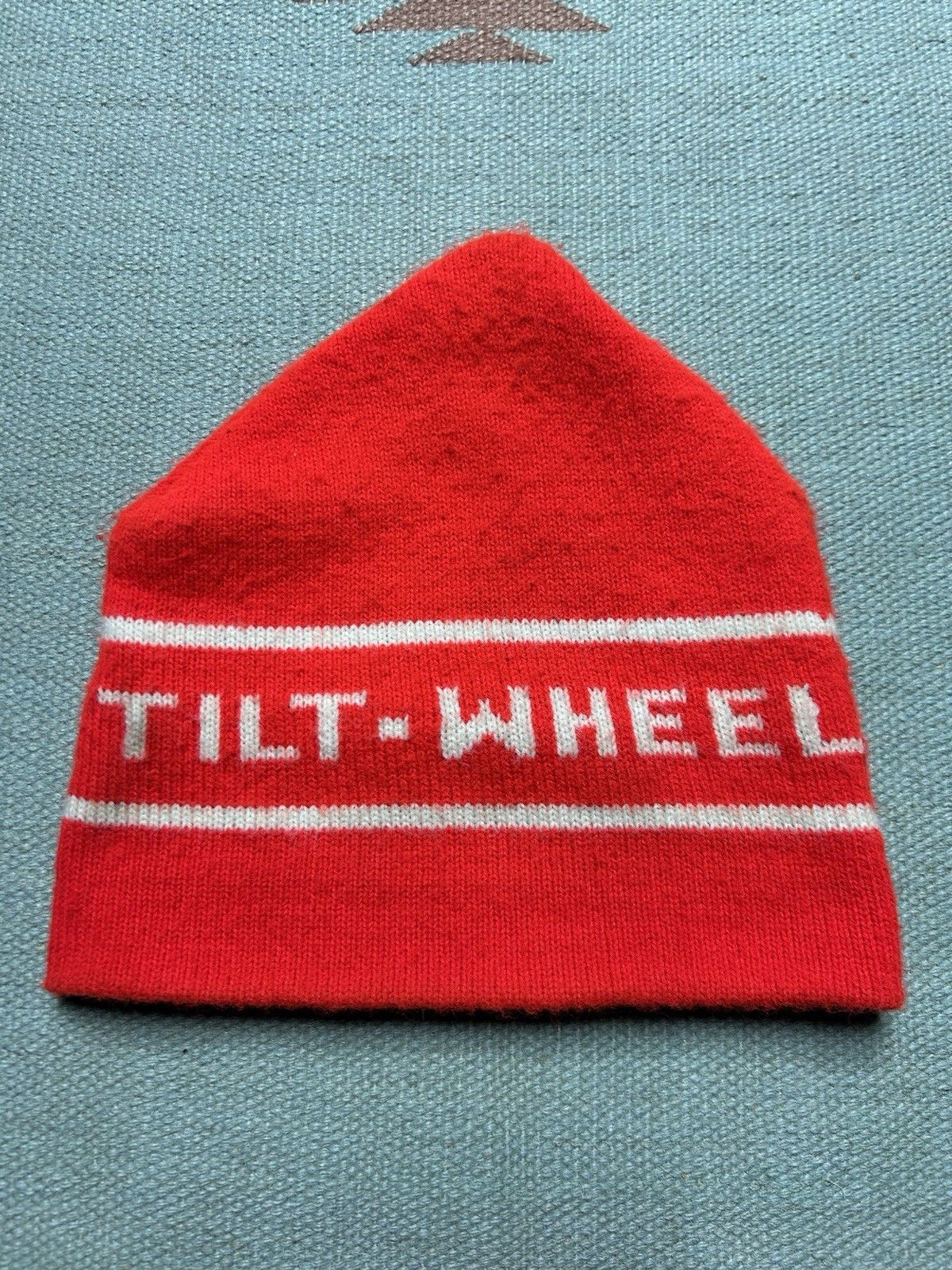 Vintage Vtg 70s beanie hat Tilt Wheel ski snow spell out hot rod Size ONE SIZE - 2 Thumbnail
