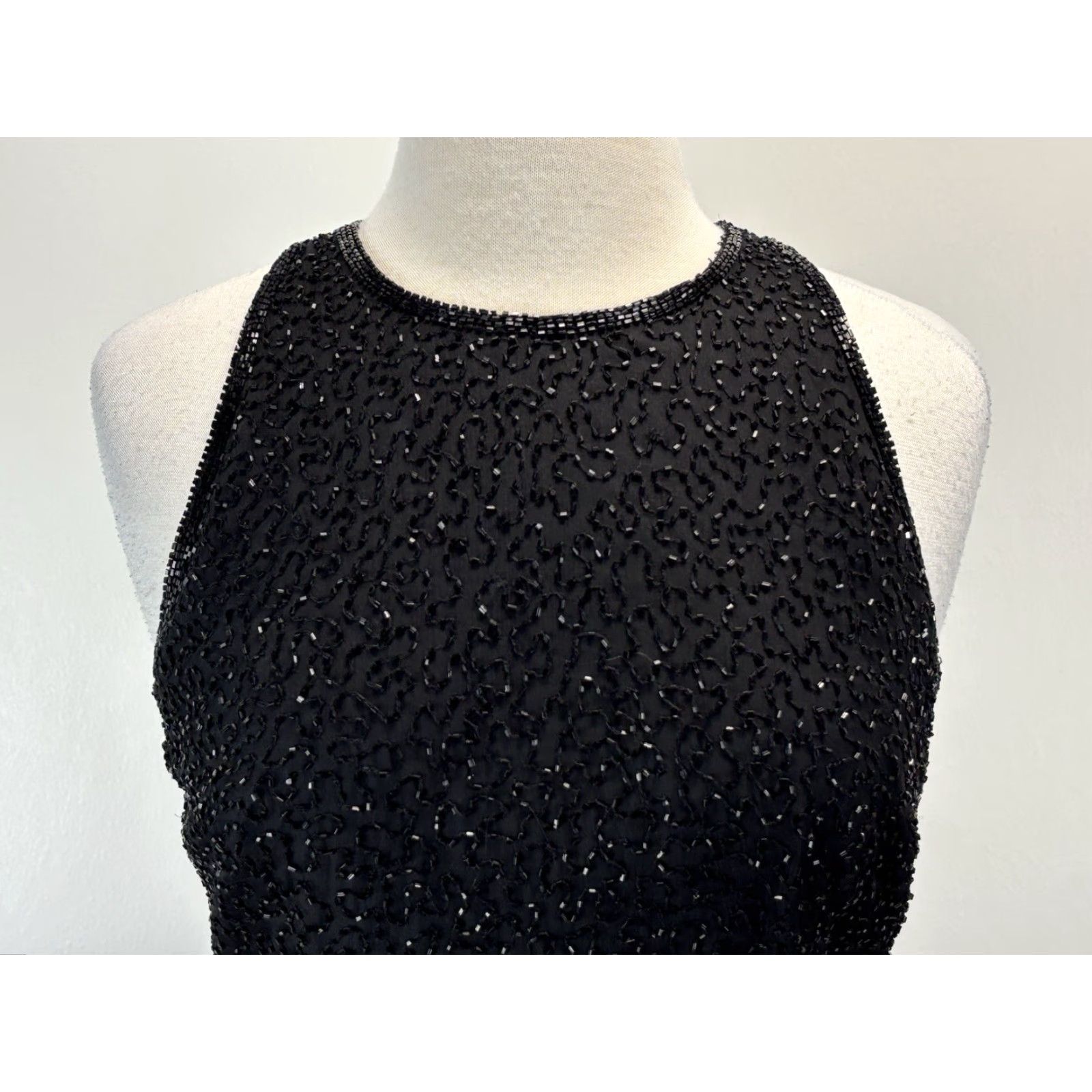 Vintage Vintage JMD New York Beaded Silk Sheath Dress Sz PM Petite Women Sleeveless Black Designer Size M / US 6-8 / IT 42-44 - 5 Thumbnail
