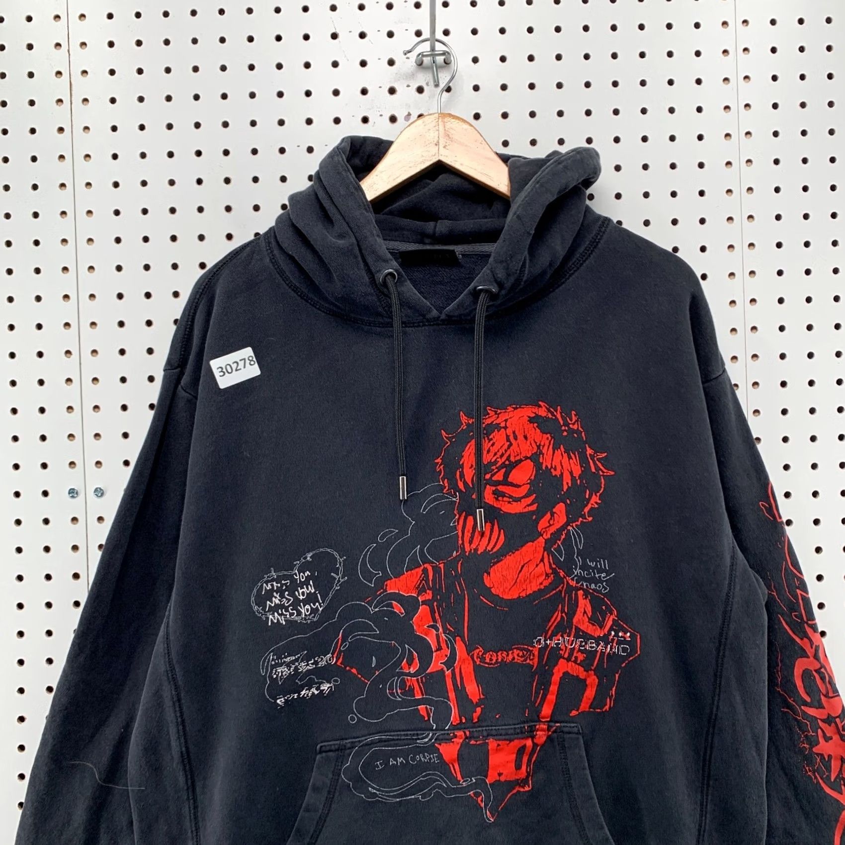 Vintage Corpse Husband Hoodie Mens L Faded Black Miss You I Am Corpse Graphic 26x27 Size US L / EU 52-54 / 3 - 7 Thumbnail