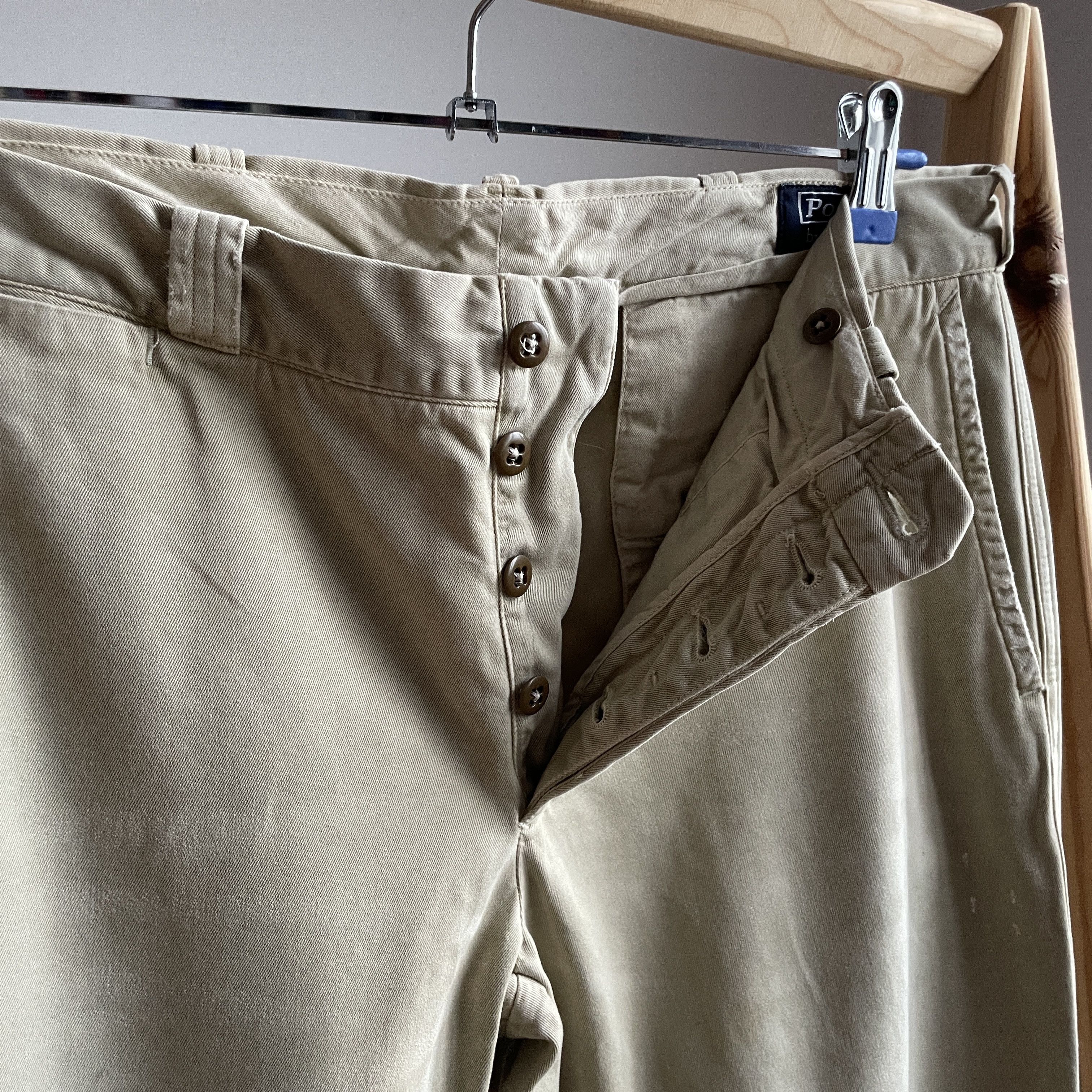 Polo Ralph Lauren Polo Ralph Lauren Vintage Beige Distressed Heavy Chinos Size US 33 - 6 Thumbnail