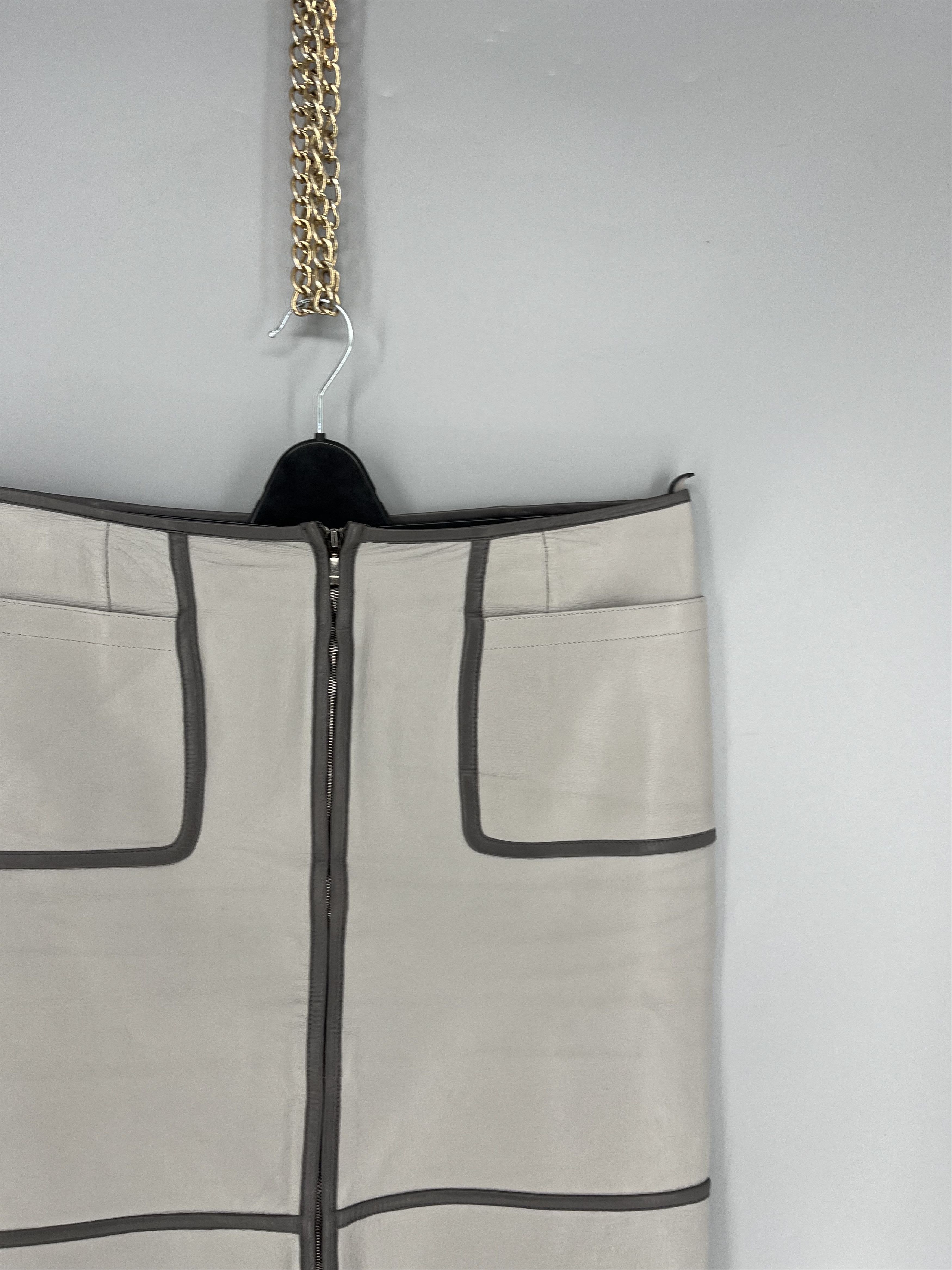 Escada Escada Vintage Leather Zip Skirt Size 40 Size 40" / US 18 - 5 Thumbnail