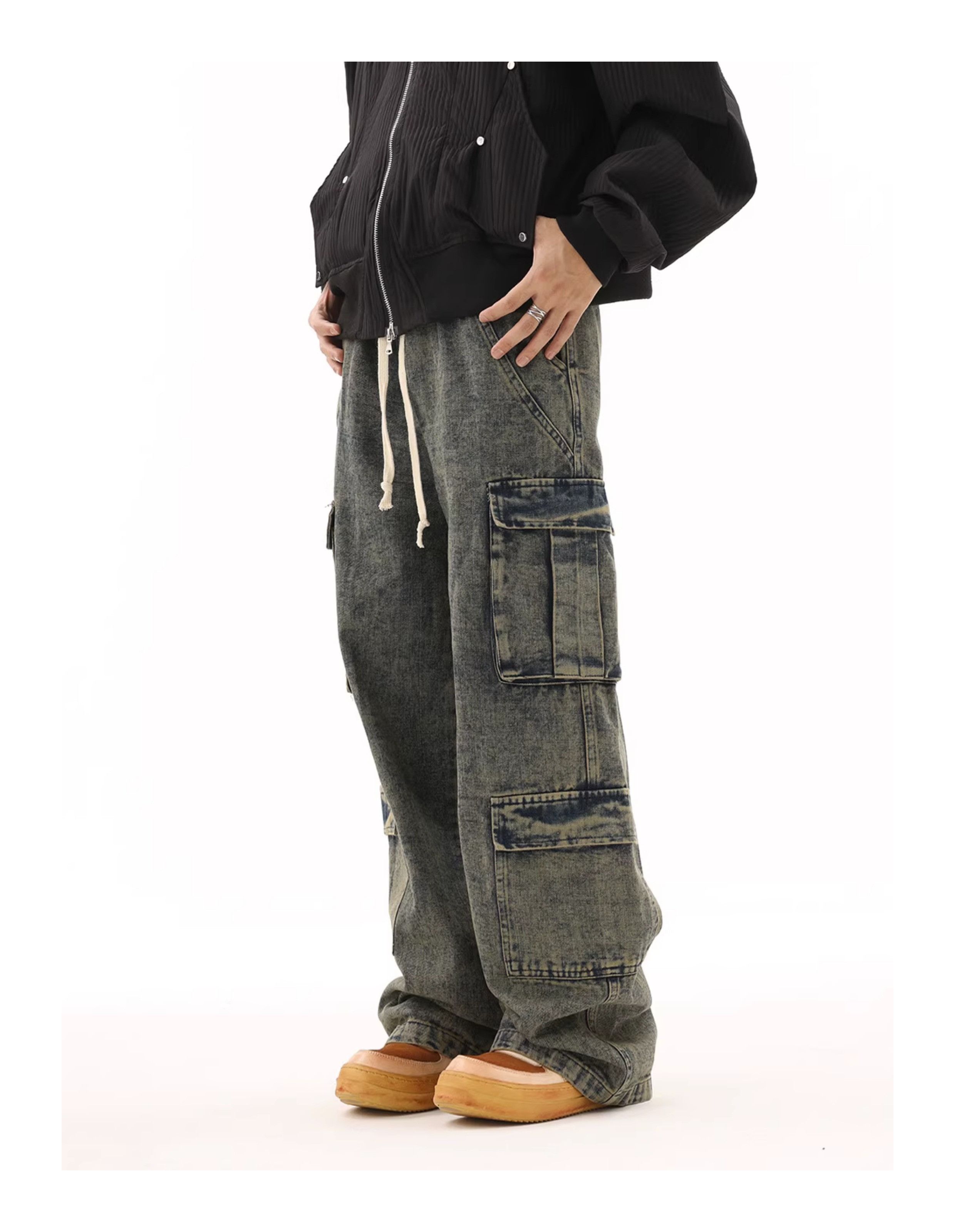 Designer × Japanese Brand × Vintage multi pocket faded baggy cargo jeans Size US 34 / EU 50 - 7 Thumbnail