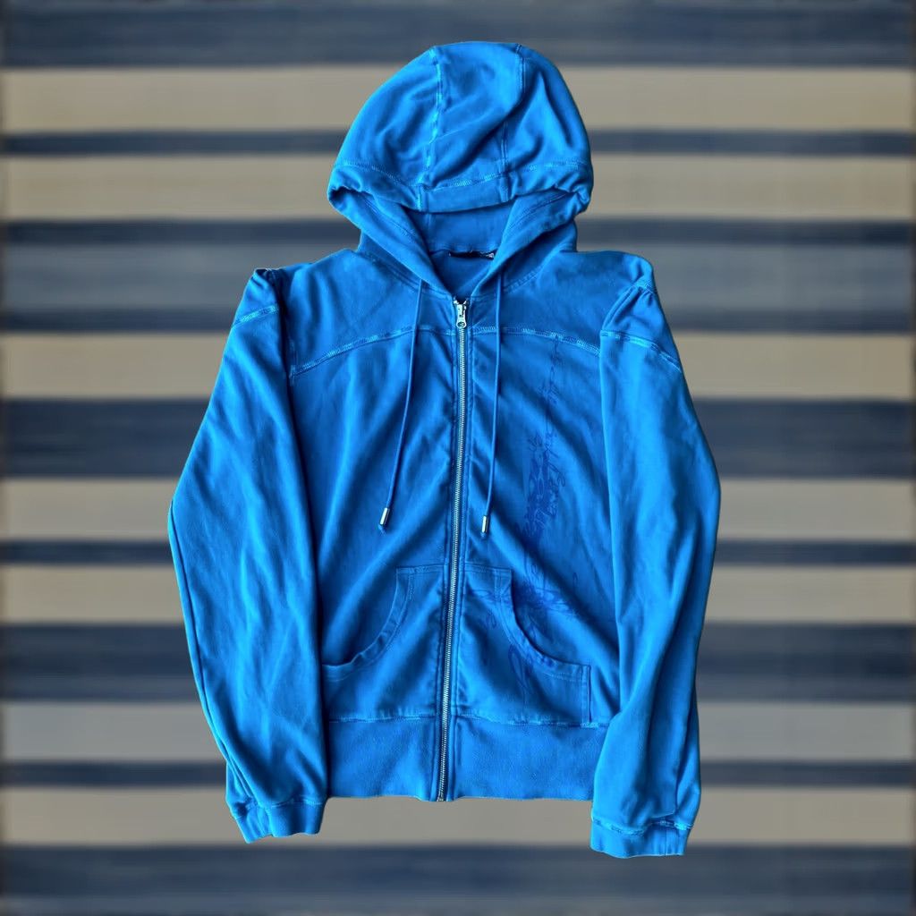Oakley VINTAGE Oakley Grunge Style Zip Up Hoodie XL Unisex Adults Blue Crew Neck Full Zip Embroidered Graphic Print Size US XL / EU 56 / 4 - 1 Thumbnail