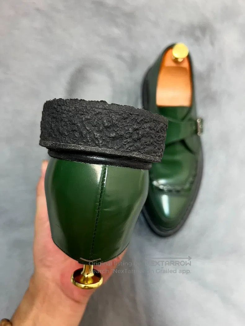 Saint Laurent Paris Saint Laurent Paris Green Knit Low-Top Wedges, Green Brick Size US 8 / EU 41 - 3 Thumbnail