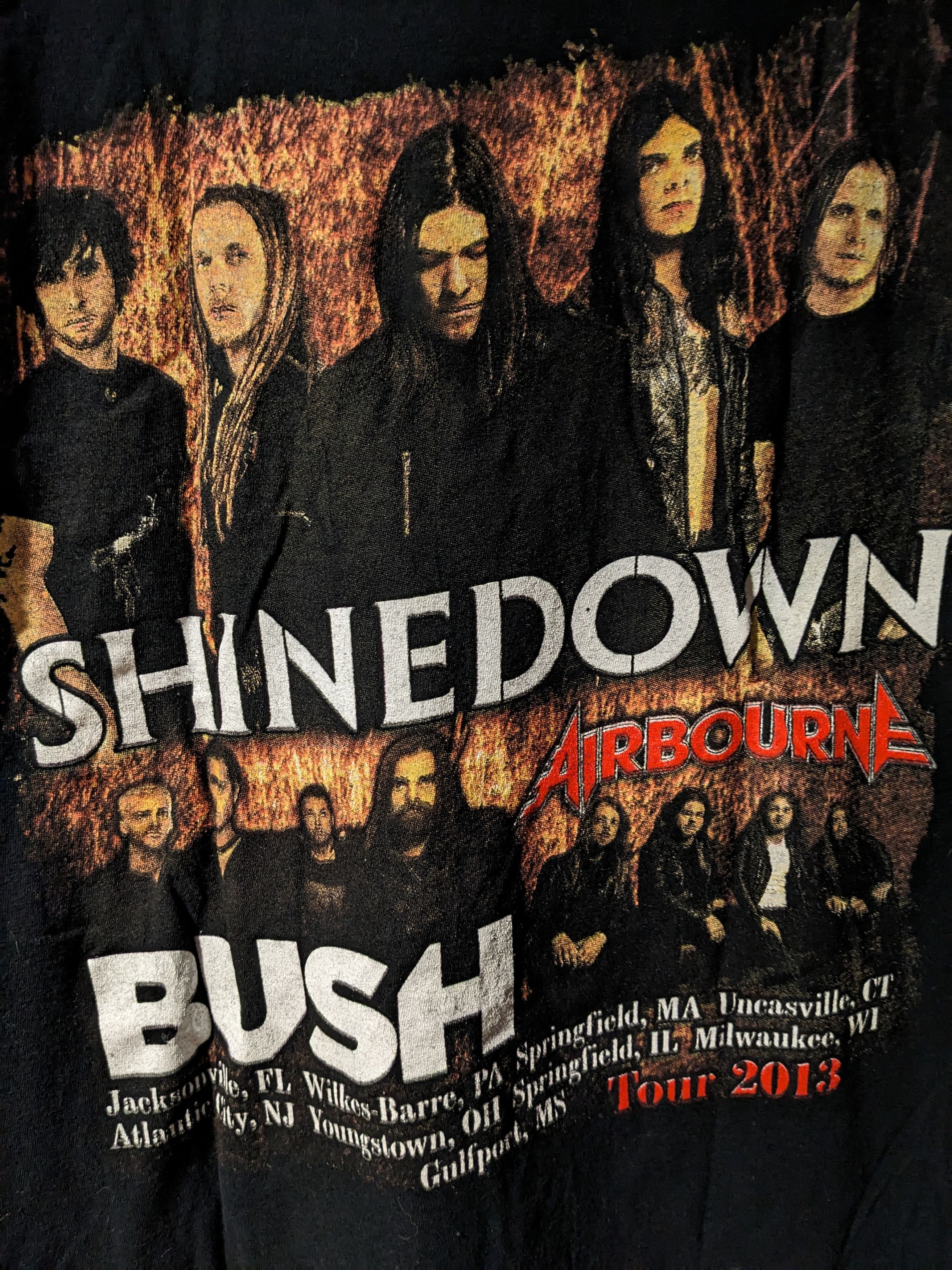 Band Tees × Vintage Vintage 2013 Shine Down Tour Black X-Large T-Shirt Size US XL / EU 56 / 4 - 7 Thumbnail