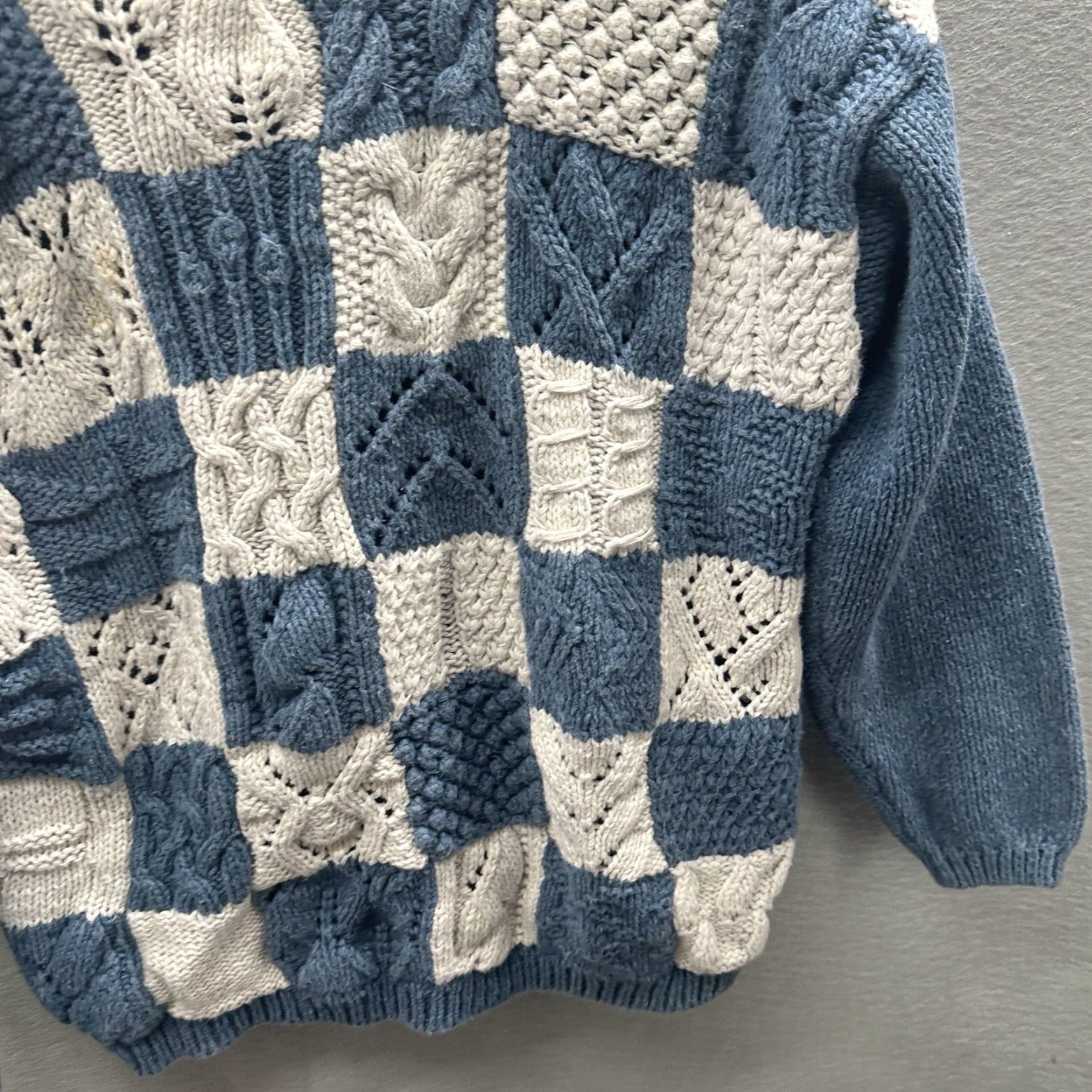 Vintage Vintage Chrysanthem 80s Sweater Women's L Blue Floral Knit Pullover Boho Casual Size L / US 10 / IT 46 - 4 Thumbnail