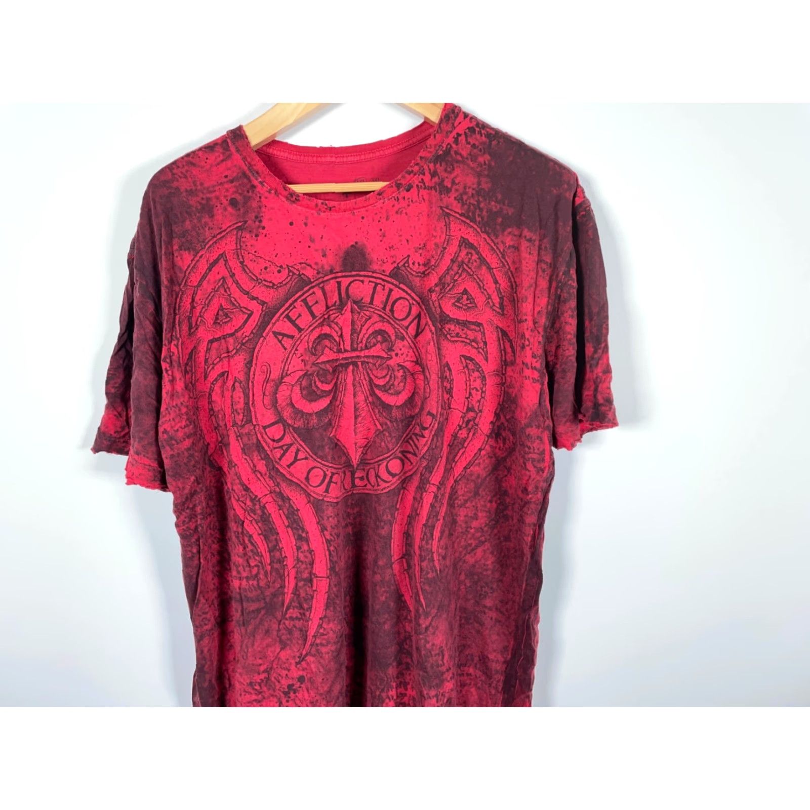 Affliction VINTAGE Affliction T-Shirt Men's 2XL Red Black Day of Reckoning 2009 UFC Size US XXL / EU 58 / 5 - 4 Thumbnail