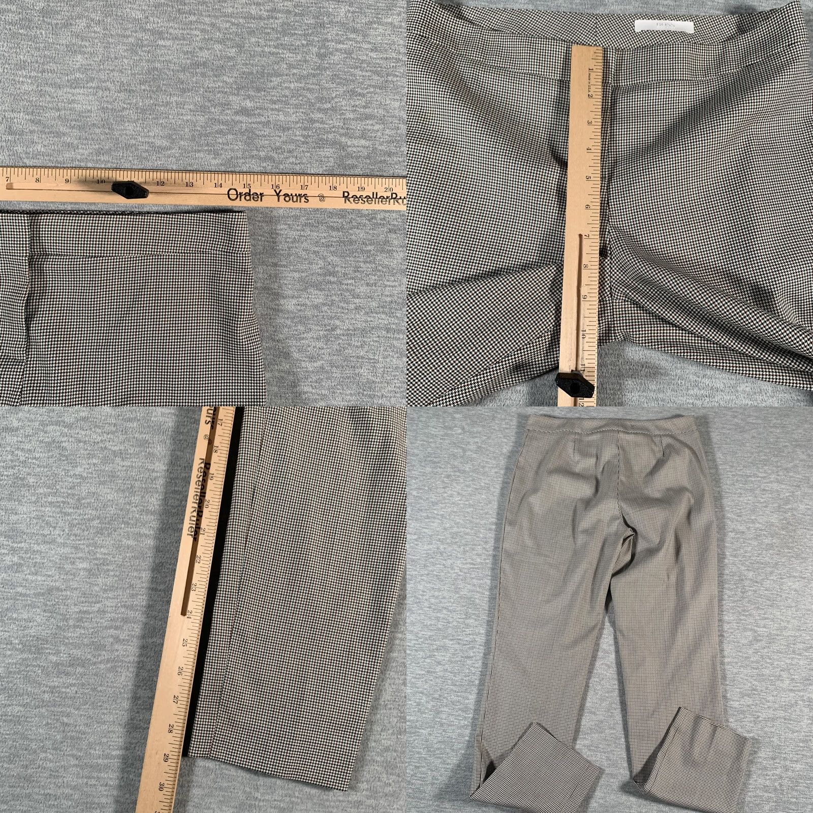 Vintage VINTAGE Boss Pants Womens 4 Brown Houndstooth Slim Fit Dress Trouser Office Germany Size 26" / US 2 / IT 38 - 8 Thumbnail