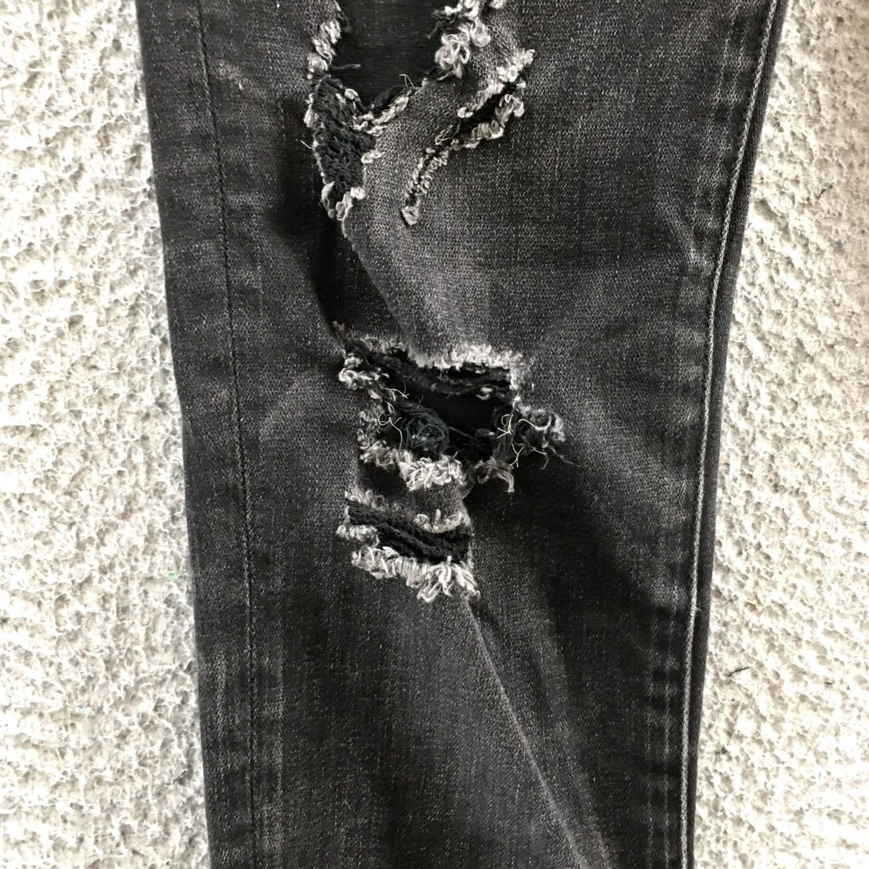 American Eagle Outfitters American Eagle Outfitters Jegging Ankle Jeans Womens 0R Black Denim Distressed Jeans Womens Regular 0 Size 25" / US 0 / IT 36 - 7 Thumbnail