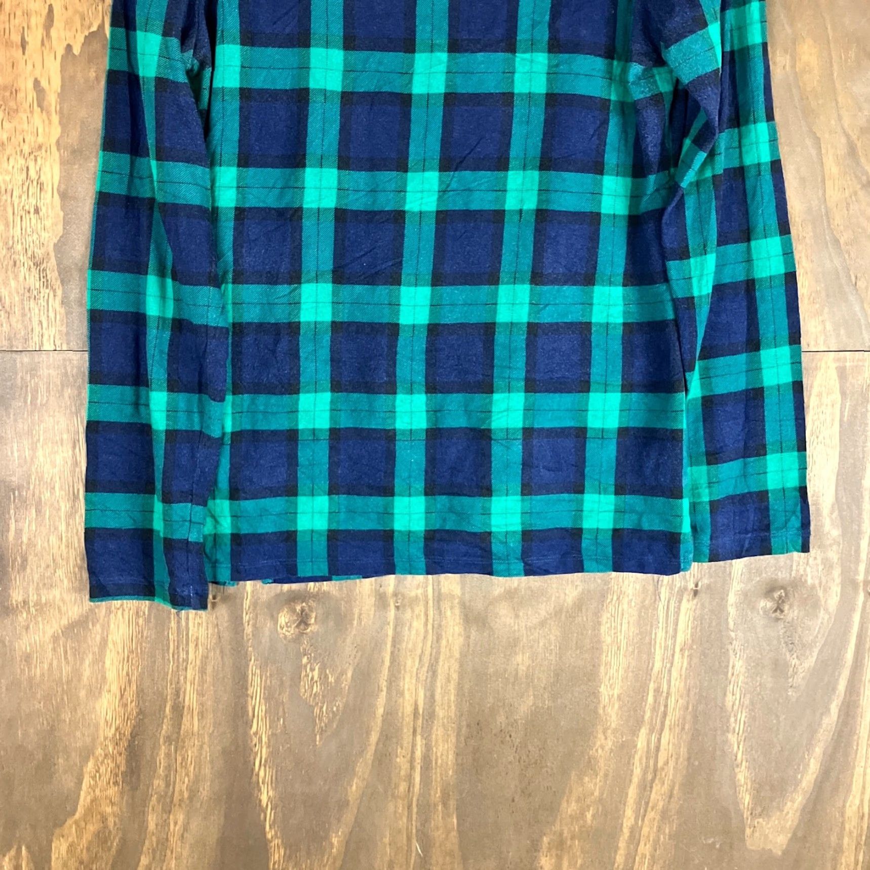 Talbots Talbots Womens Shirt Navy Green Plaid Boat Neck Long Sleeve Stretch Medium Size M / US 6-8 / IT 42-44 - 5 Thumbnail