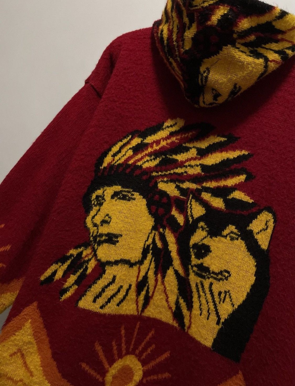 The Mountain × Vintage Vintage Wolf All Over Print Animal Printed Fleece Jacket XL Size US XL / EU 56 / 4 - 5 Thumbnail