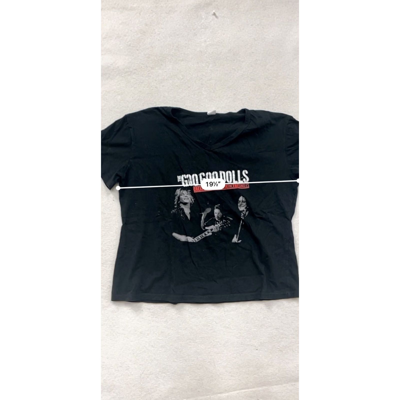 Vintage Goo Goo Dolls Womens XL T-Shirt Black Graphic Shirt V-Neck Short Sleeve Womens XL Size XL / US 12-14 / IT 48-50 - 8 Thumbnail