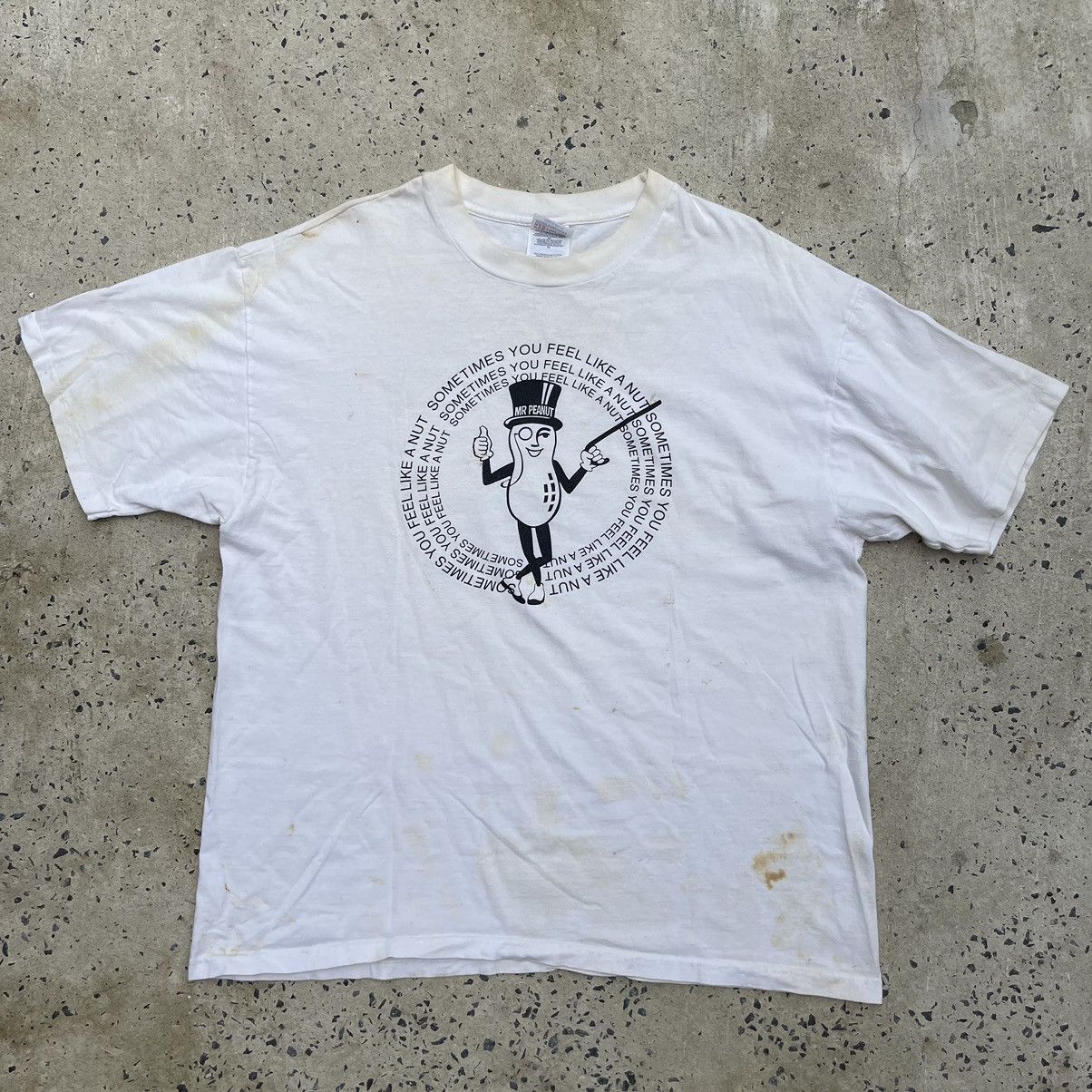 Hanes Vintage 90s Thrashed SOMETIMES YOU FEEL LIKE A NUT Shirt Size US XL / EU 56 / 4 - 1 Thumbnail
