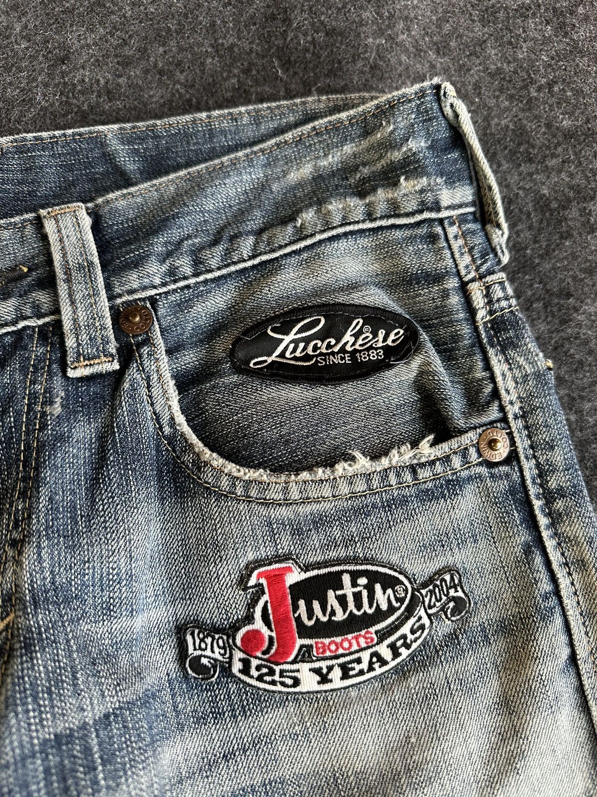 14th Addiction Edwin Blue Trip 5001 Patches Flare Vintage Denim D516 Size US 28 / EU 44 - 12 Thumbnail