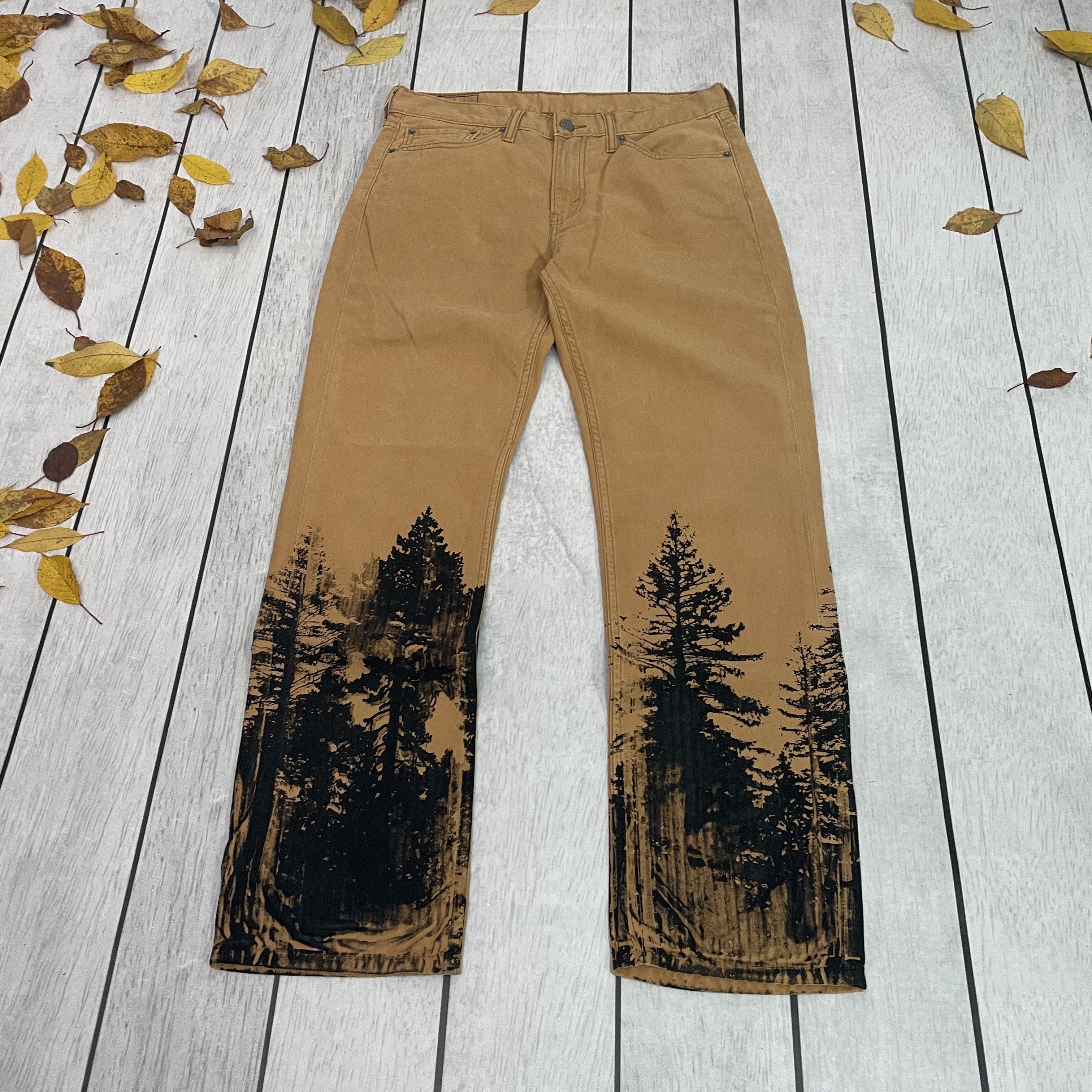 Levi's Custom Levi's art 1of1 forest tree nature flora opium y2k Size US 34 / EU 50 - 6 Thumbnail