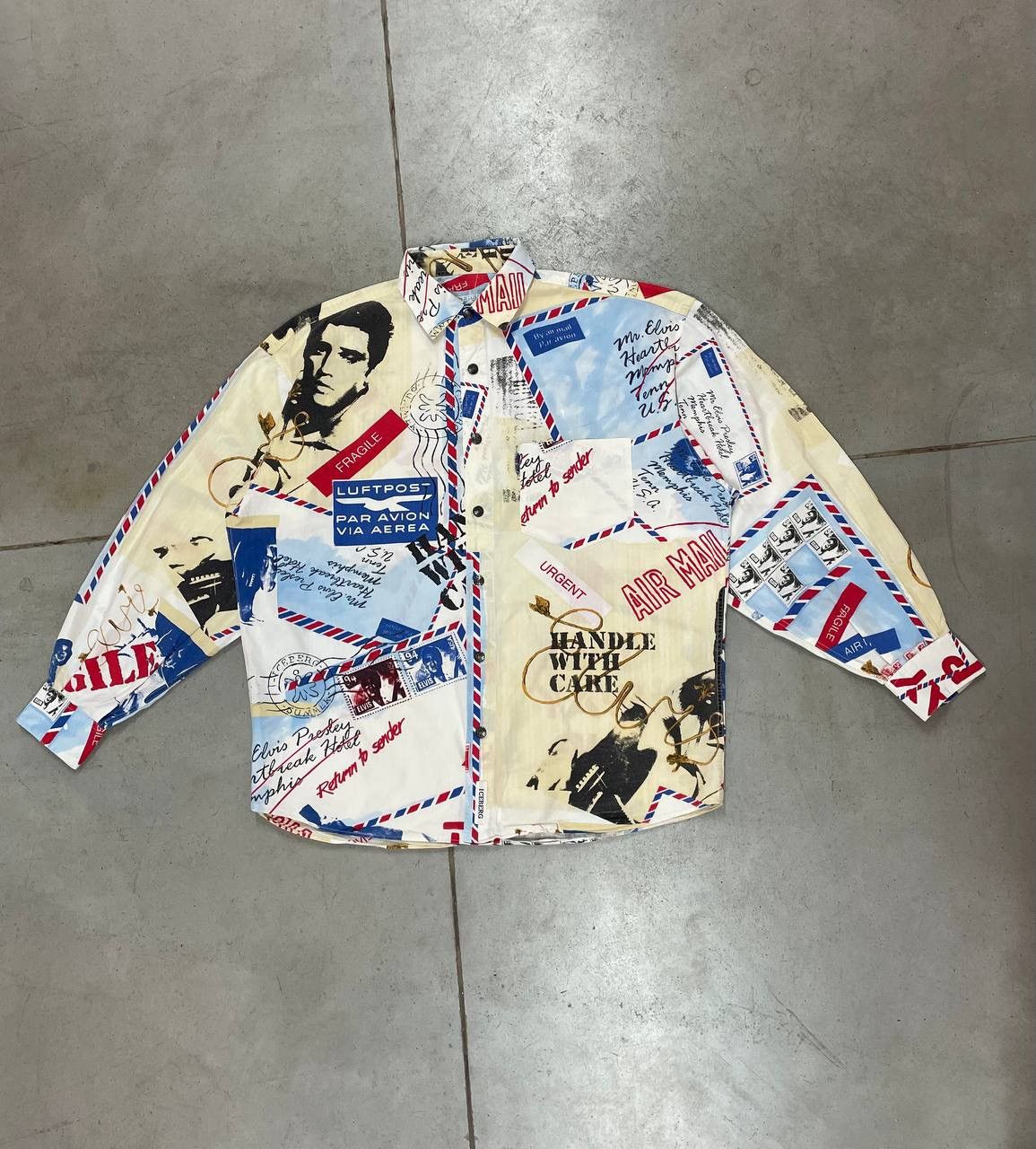 Iceberg 1994 ELVIS PRESLEY Vintage ICEBERG Shirt Snap Button Size US L / EU 52-54 / 3 - 1 Thumbnail