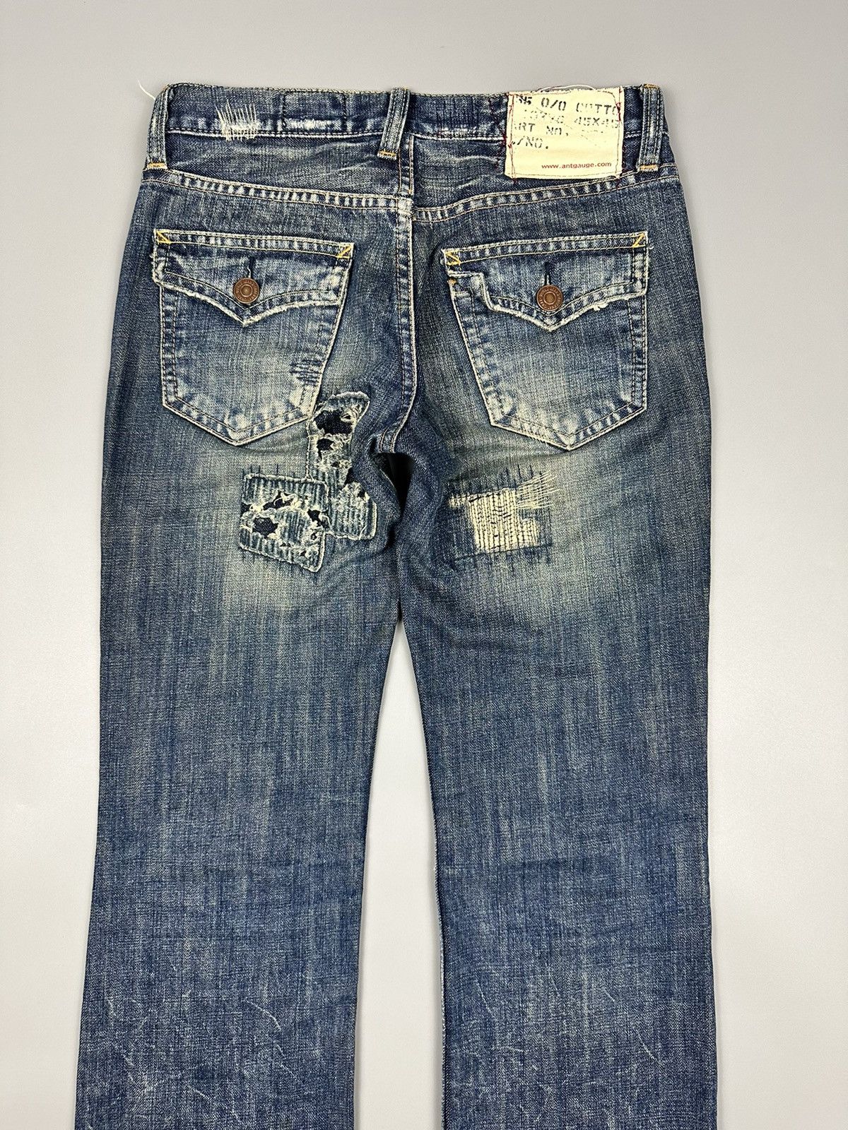 If Six Was Nine Sick Distressed Antgauge Boro Whiskered Flared Denim Size US 30 / EU 46 - 6 Thumbnail