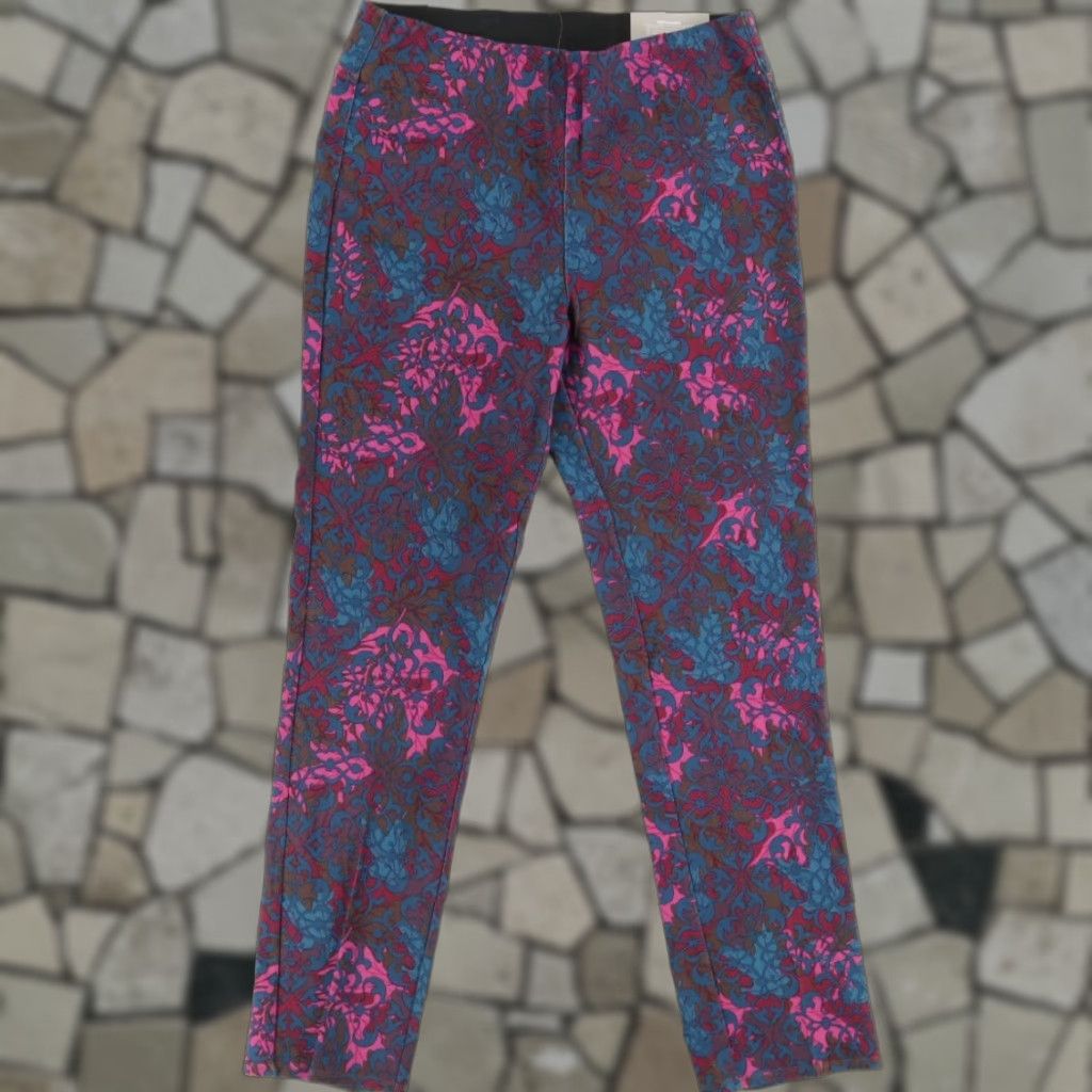 Soft Surroundings Soft Surroundings Stretch Ponte Straight Leg Viscose Woven Chino Pants Multi-Colored Patterned Women's M Size 32" / US 10 / IT 46 - 1 Thumbnail