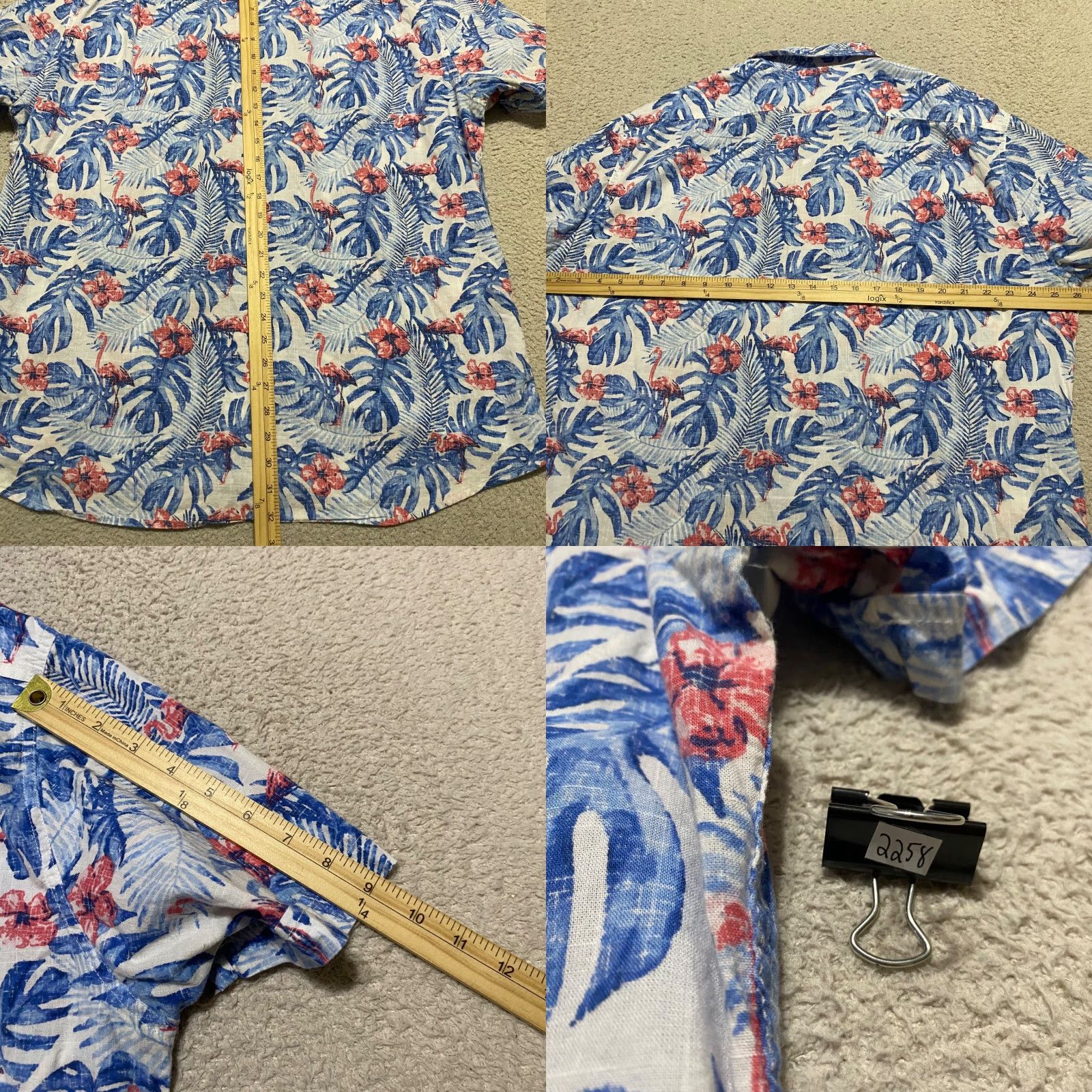 Izod IZOD Saltwater Shirt Mens 2XL Multicolor Floral Hawaiian Button Front Cotton Short Sleeve Shirt Size US XXL / EU 58 / 5 - 8 Thumbnail