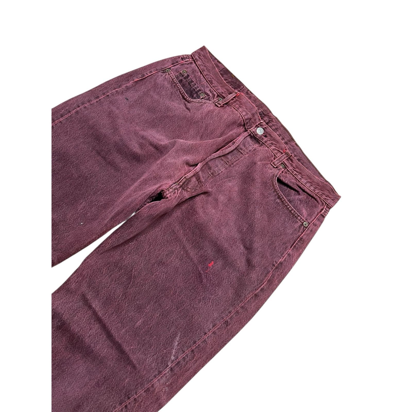 Levi's Vintage 80s Levi’s 501 Red Overdyed Jeans Distressed 38x30 Size US 38 / EU 54 - 10 Thumbnail