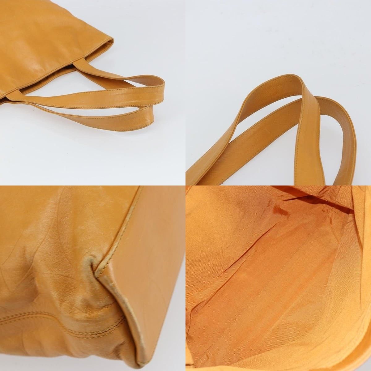 Chanel Chanel Tote Bag Leather Orange Gold CC Size ONE SIZE - 4 Thumbnail