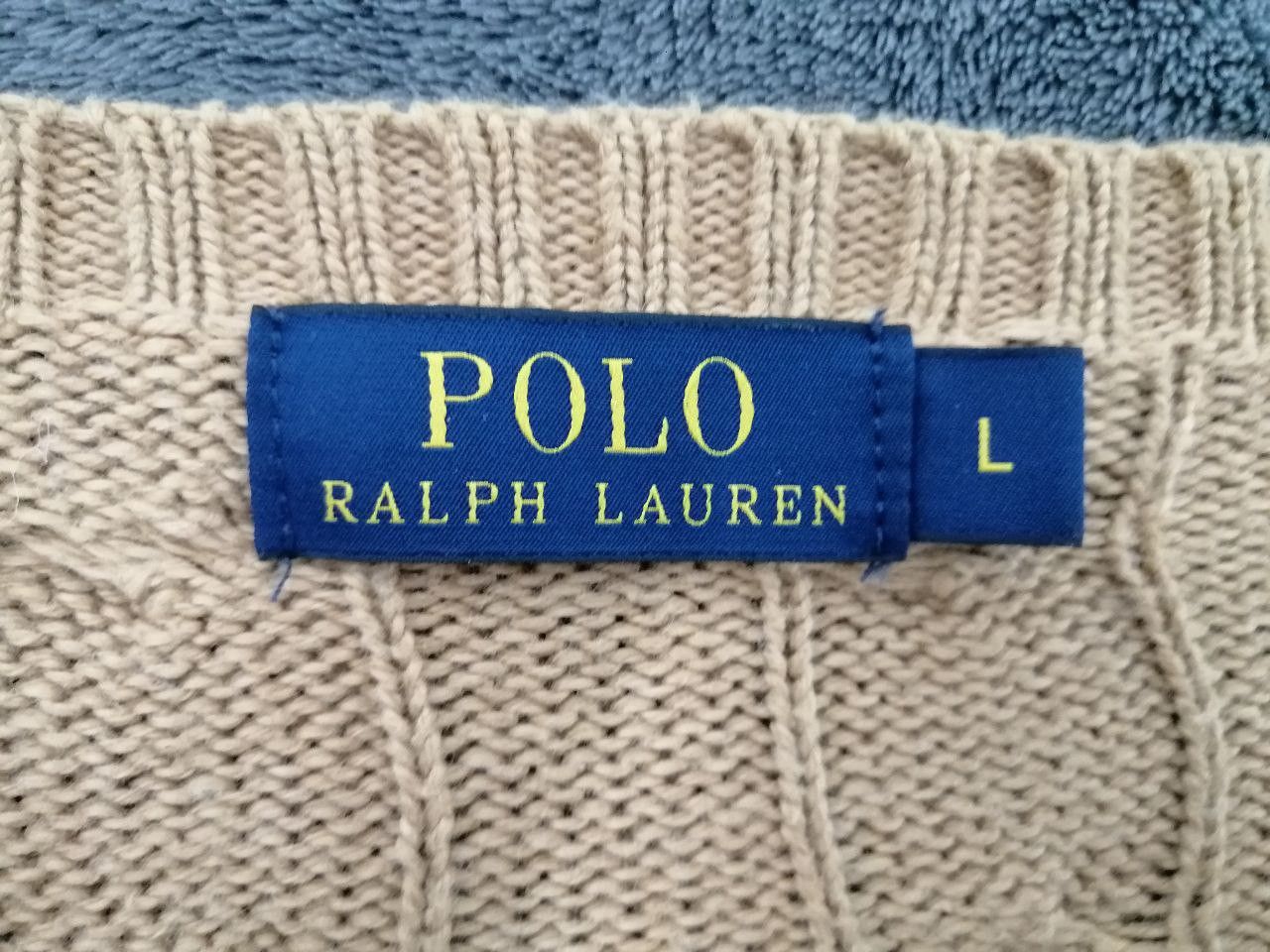 Polo Ralph Lauren × Vintage Polo Ralph Lauren Mens Kable Knit Cotton Sweater Size US L / EU 52-54 / 3 - 5 Thumbnail