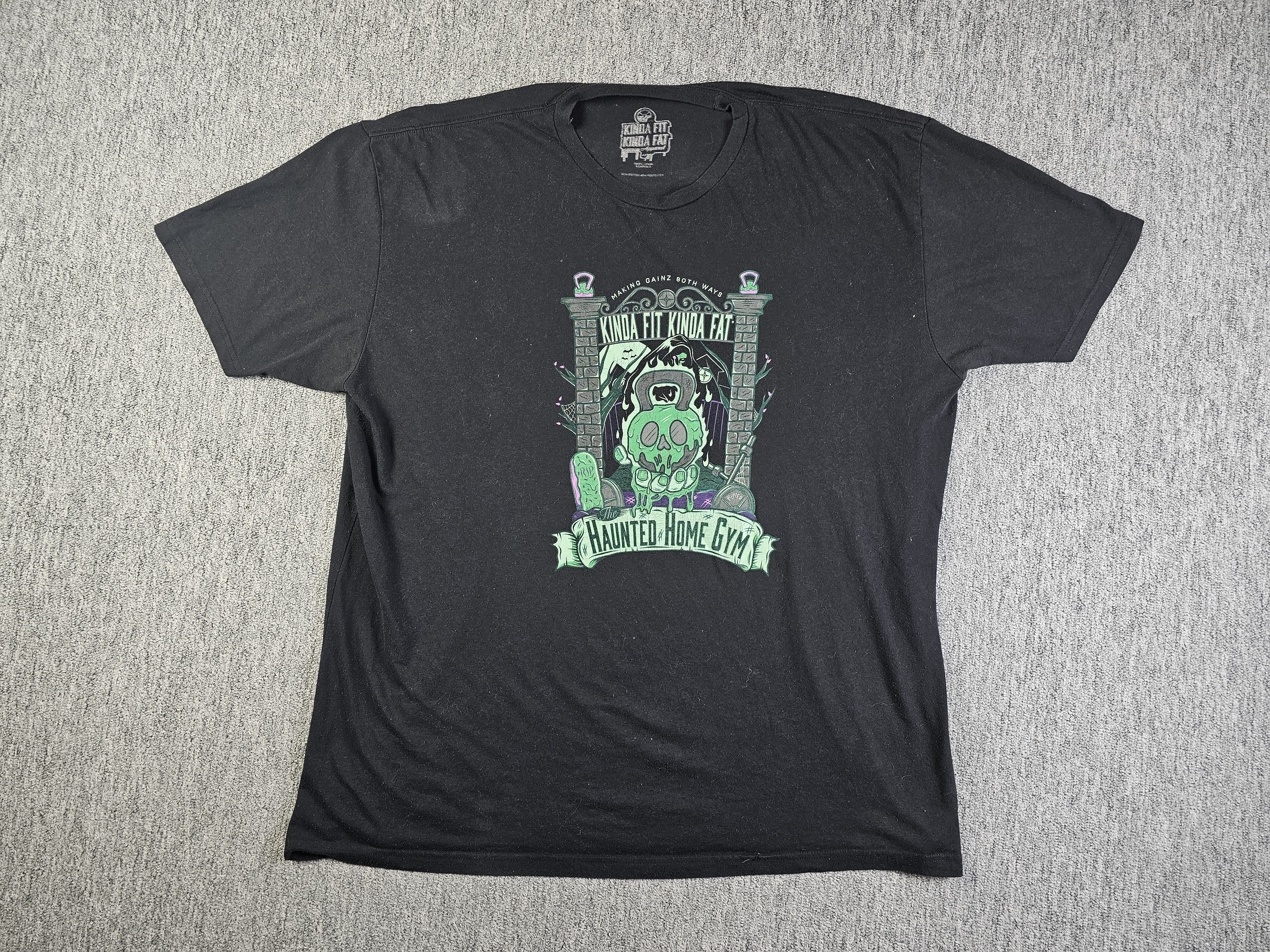 Other Kinda Fit Kinda Fat Haunted Home Gym Glow Dark Tee Black 4XL Size US XXL / EU 58 / 5 - 1 Thumbnail