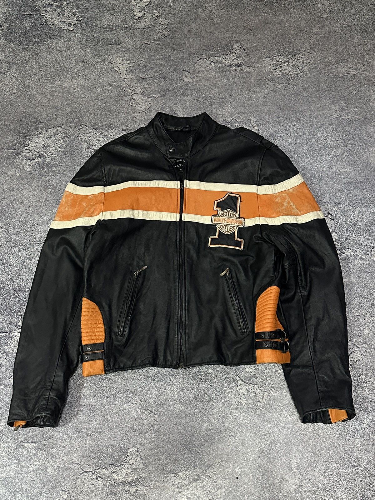 Harley Davidson Harley-Davidson Victory Lane Leather Riding Jacket Size S Size US S / EU 44-46 / 1 - 3 Thumbnail