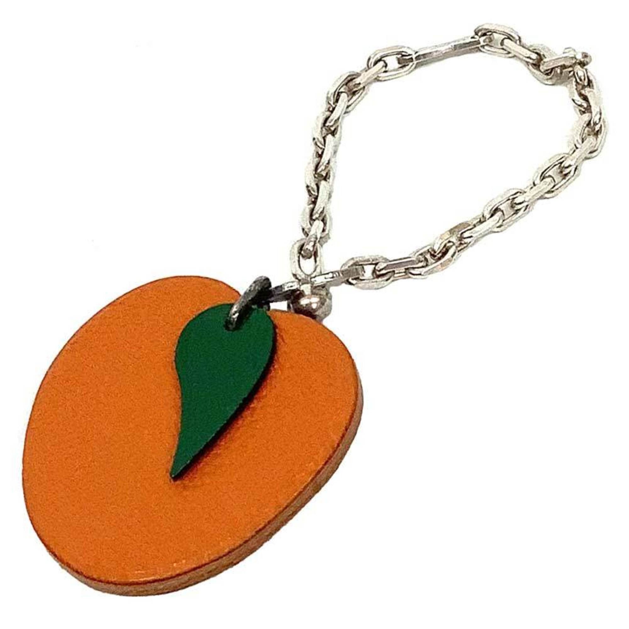Hermes Hermes Apricot Key Ring Charm Chain Holder Leather Fruit Size ONE SIZE - 1 Thumbnail