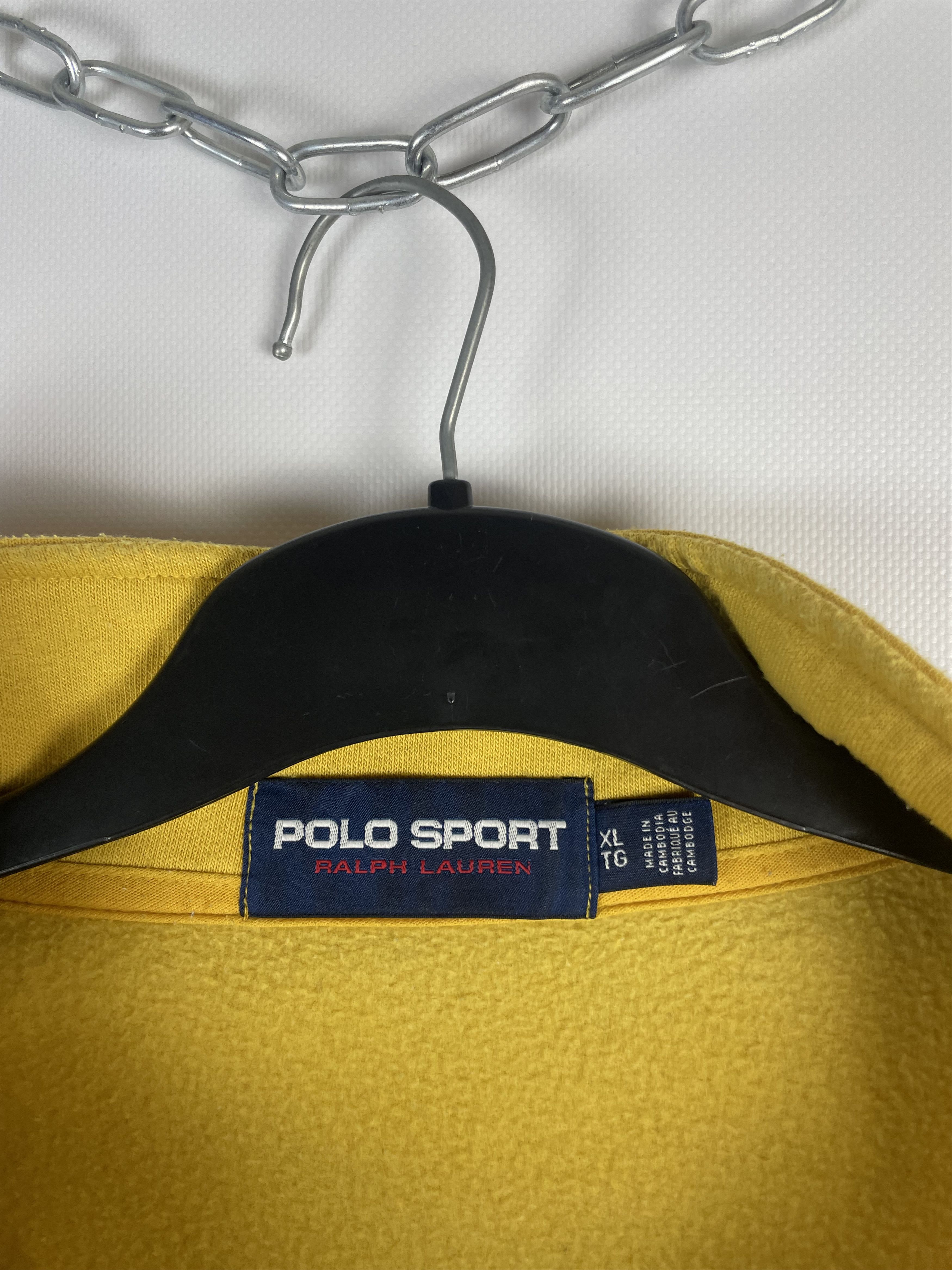 Polo Ralph Lauren Polo Sport Ralph Lauren Yellow 1/4 Zip Sweatshirt Vintage Size US XL / EU 56 / 4 - 5 Thumbnail