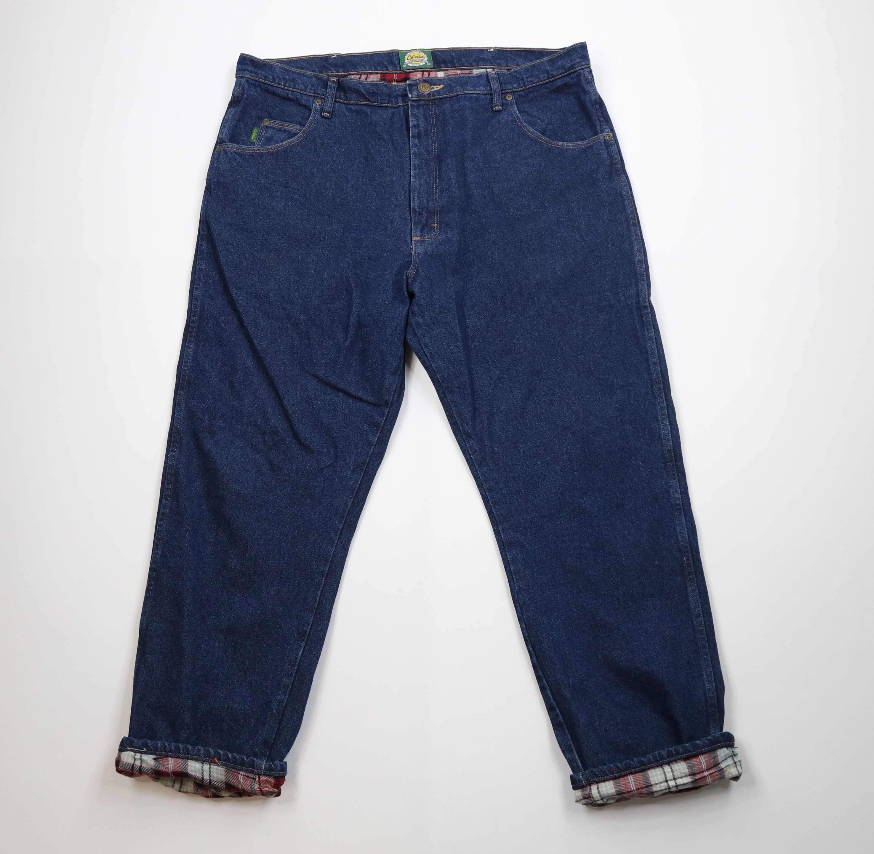 Cabelas Vintage Cabelas Flannel Lined Wide Leg Denim Jeans Blue Size US 42 / EU 58 - 1 Thumbnail