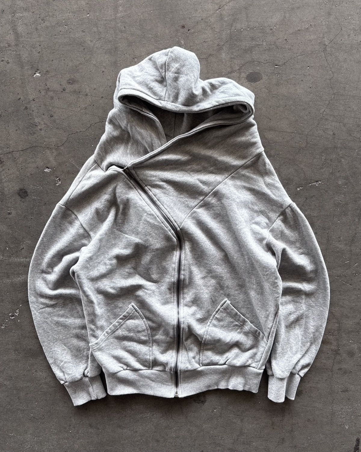 Japanese Brand Rick Owens Style Reap Girl Assymetrical Zip Up Hoodie Size US L / EU 52-54 / 3 - 1 Thumbnail