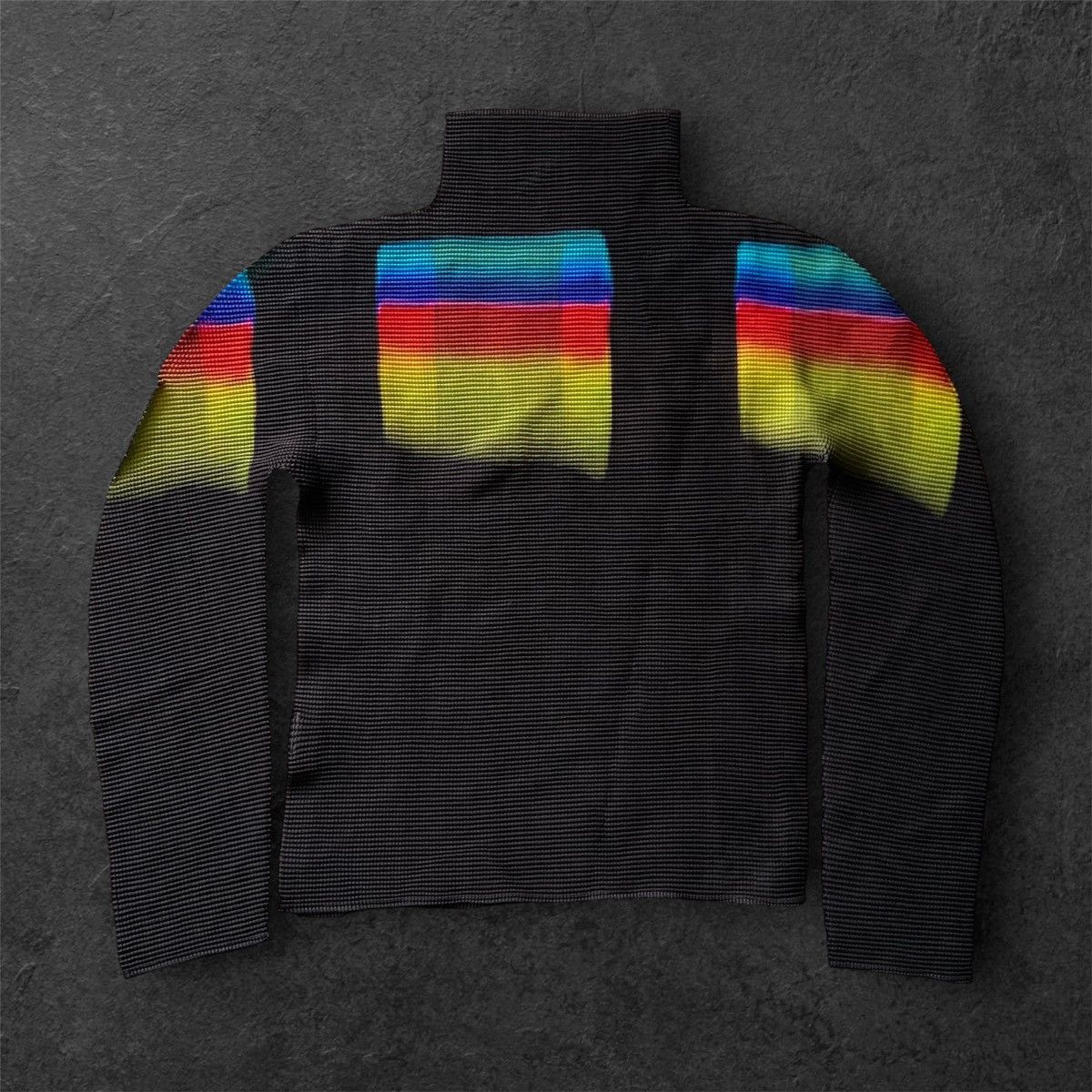 Issey Miyake Issey Miyake Me Multicolor Gradient Pleats Mock Neck Top Size ONE SIZE - 1 Thumbnail